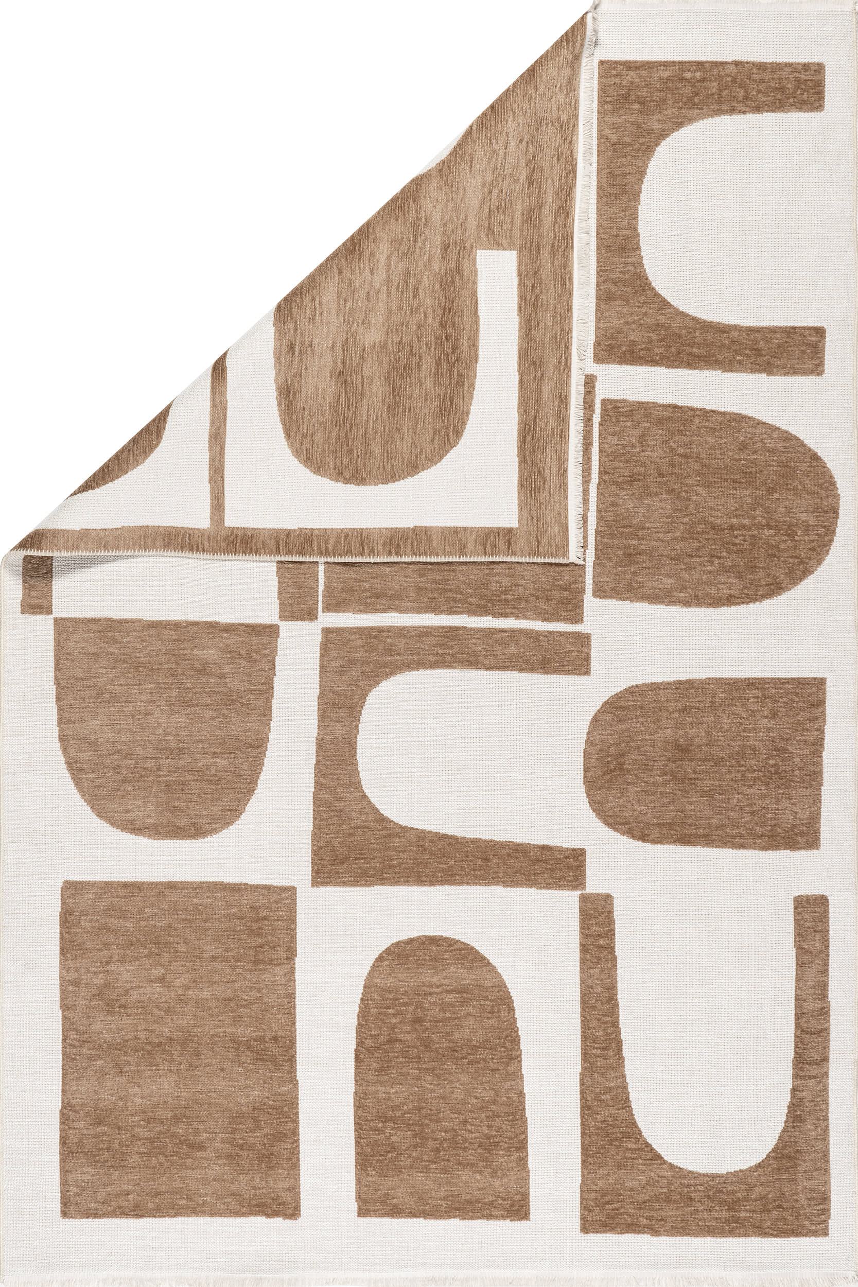 Kali Modern Geometric Reversible Washable Rug | Taupe - Image 5