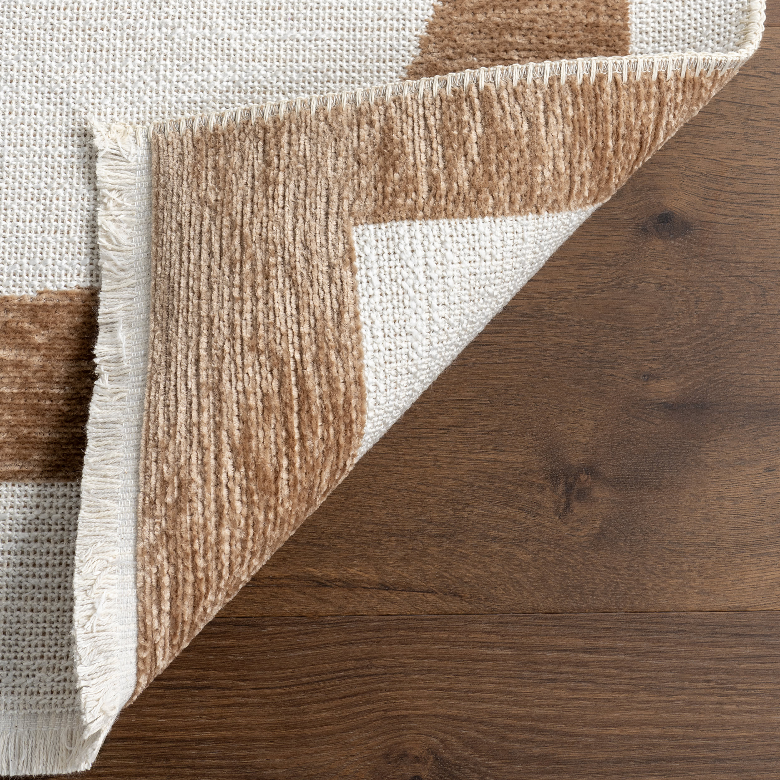 Kali Modern Geometric Reversible Washable Rug | Taupe - Image 8