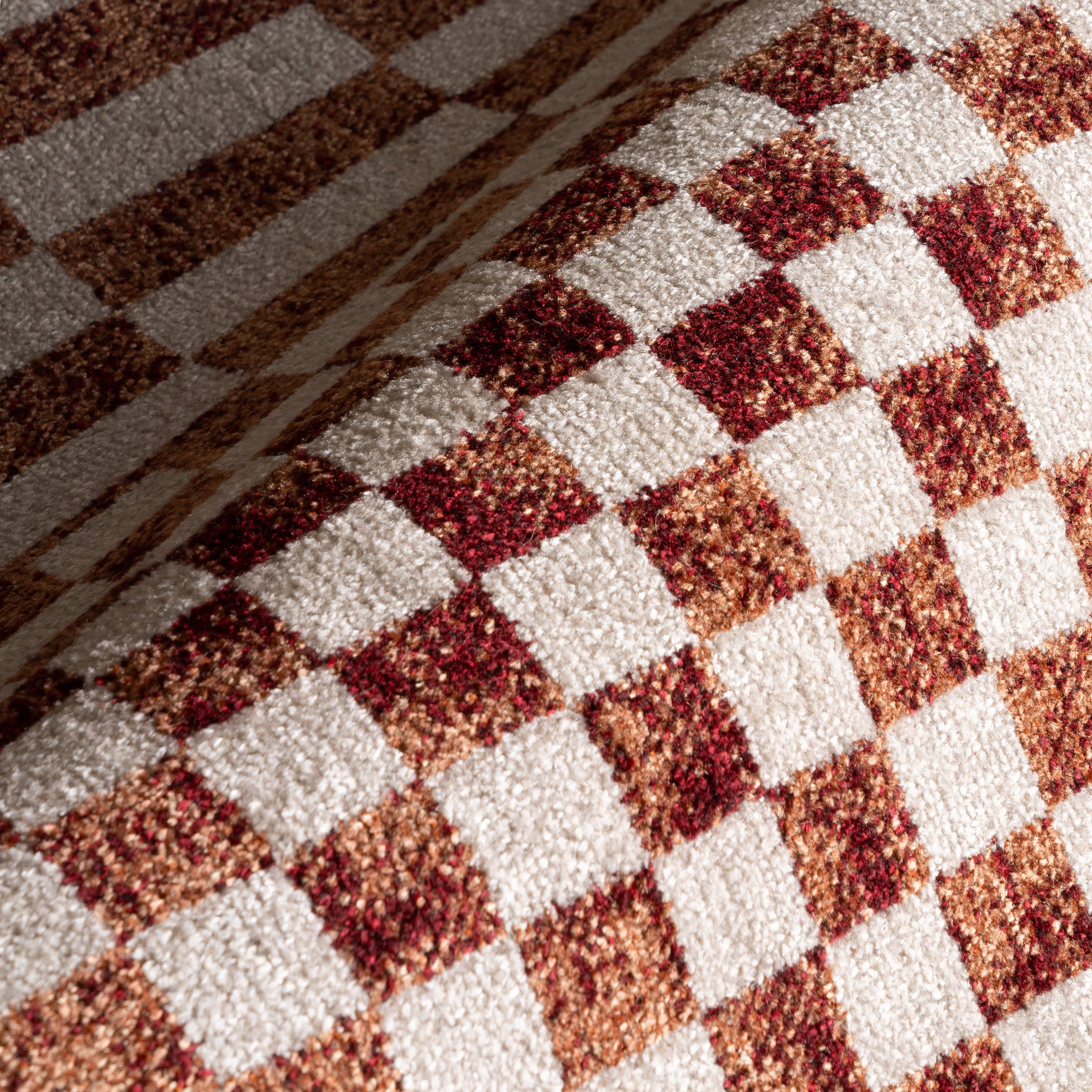 Kallie Washable Tiled Rug | Brick - Image 3