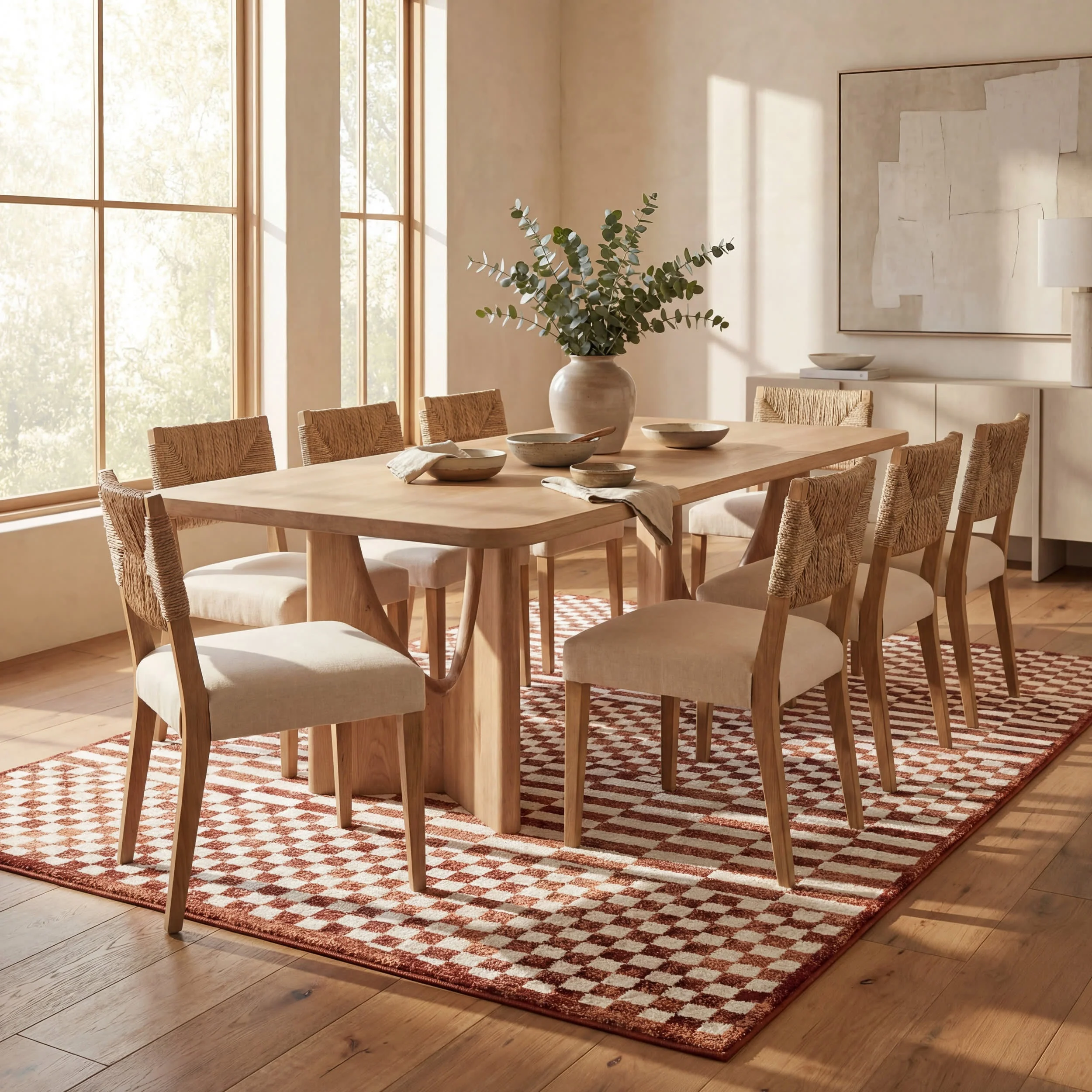 Kallie Washable Tiled Rug | Brick - Image 7