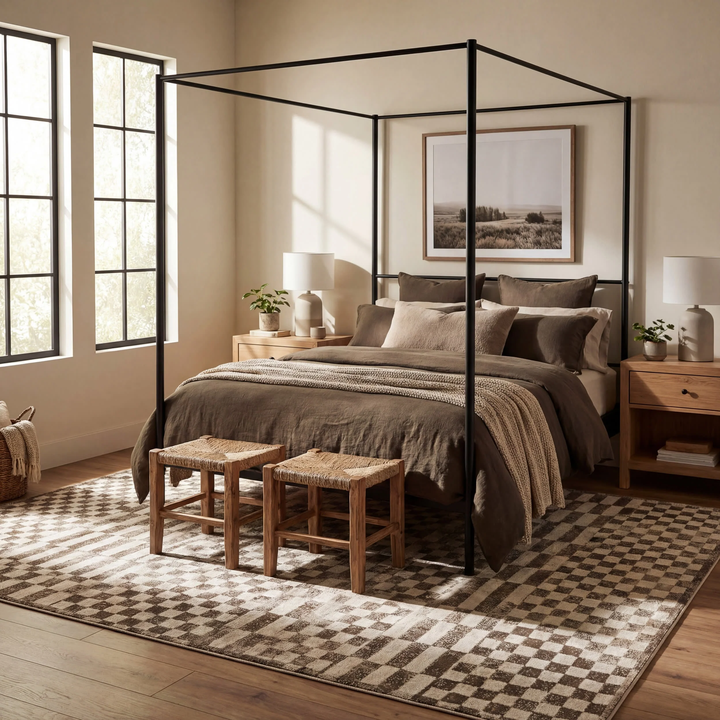 Kallie Washable Tiled Rug | Brown - Image 10