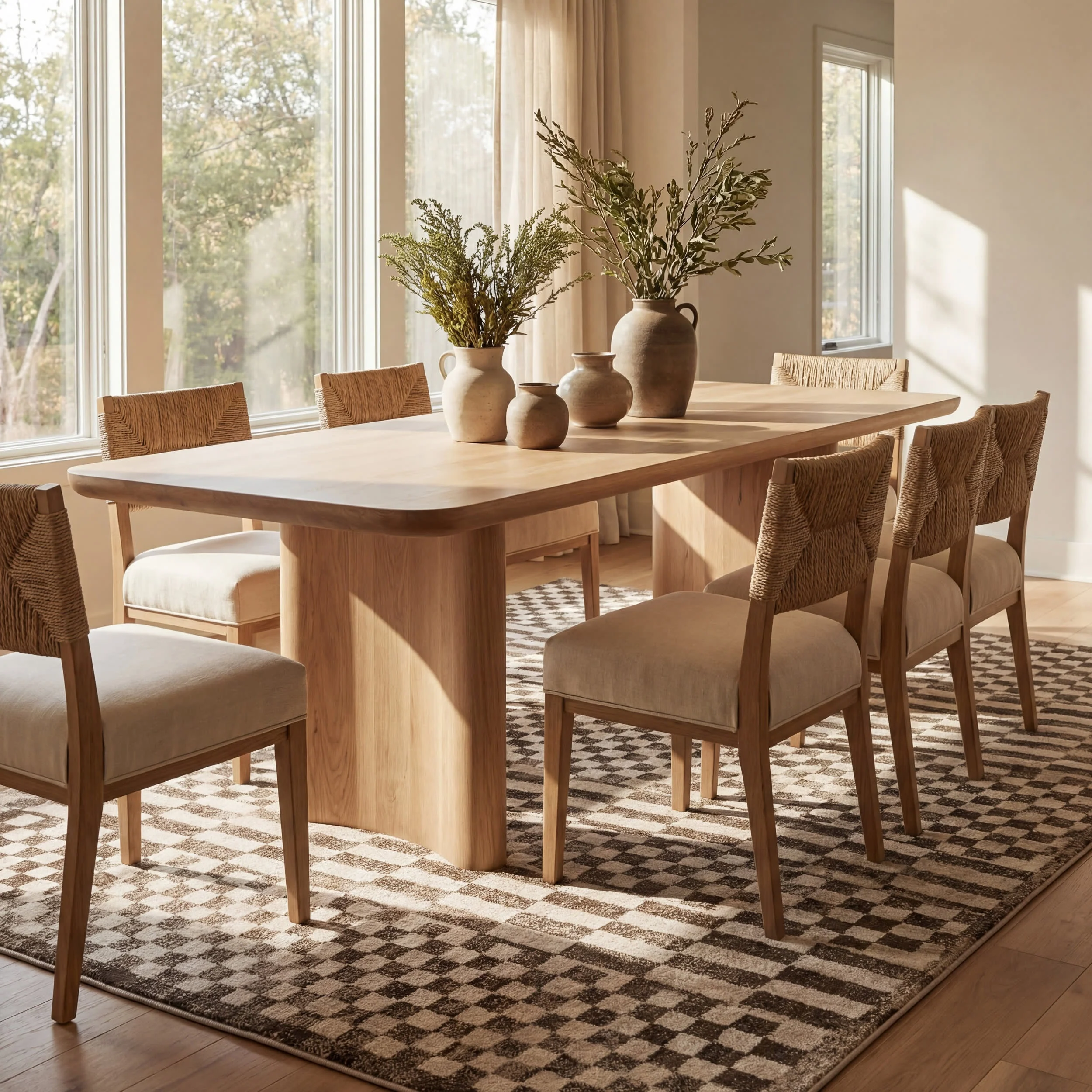 Kallie Washable Tiled Rug | Brown - Image 7