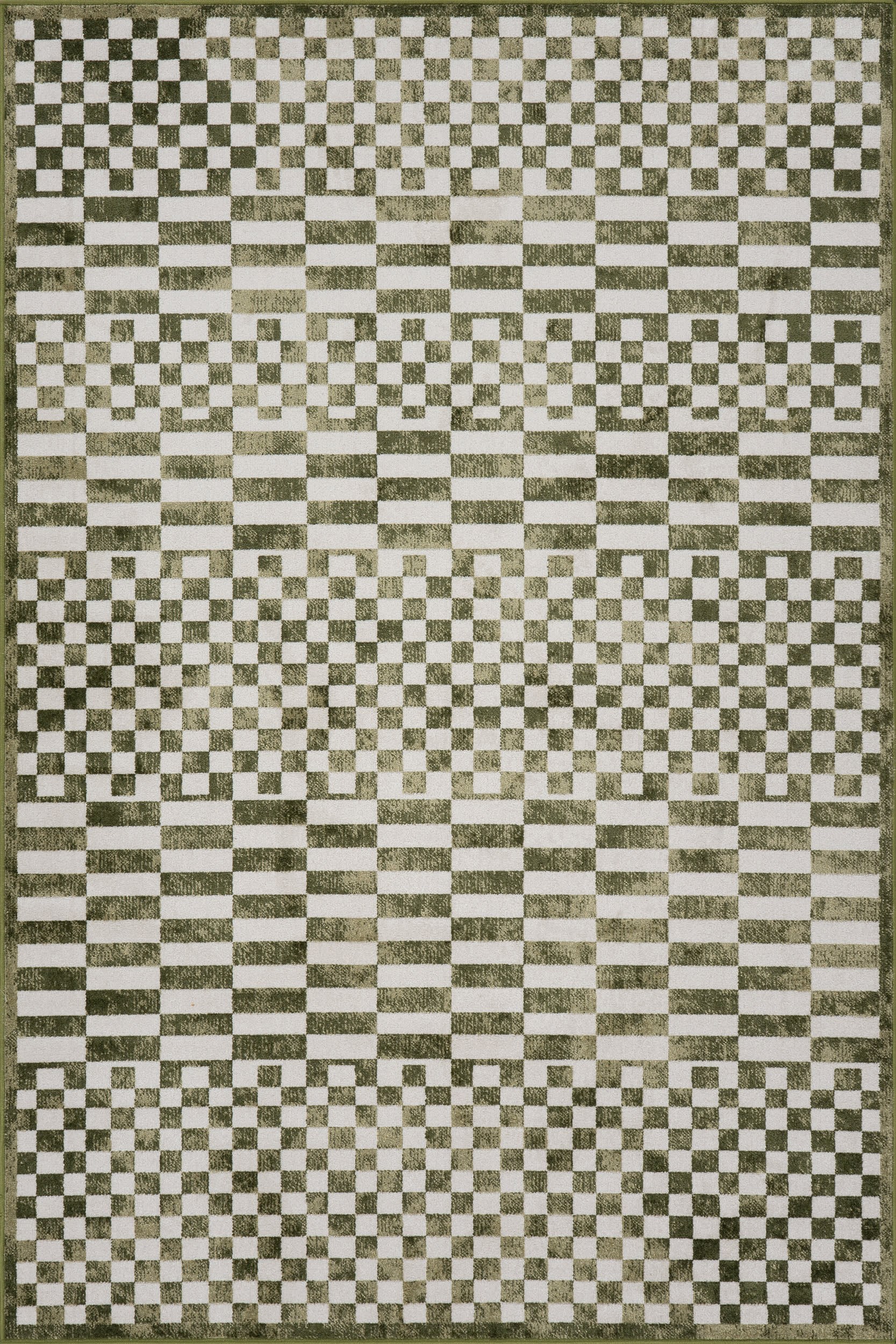 Kallie Washable Tiled Rug | Green