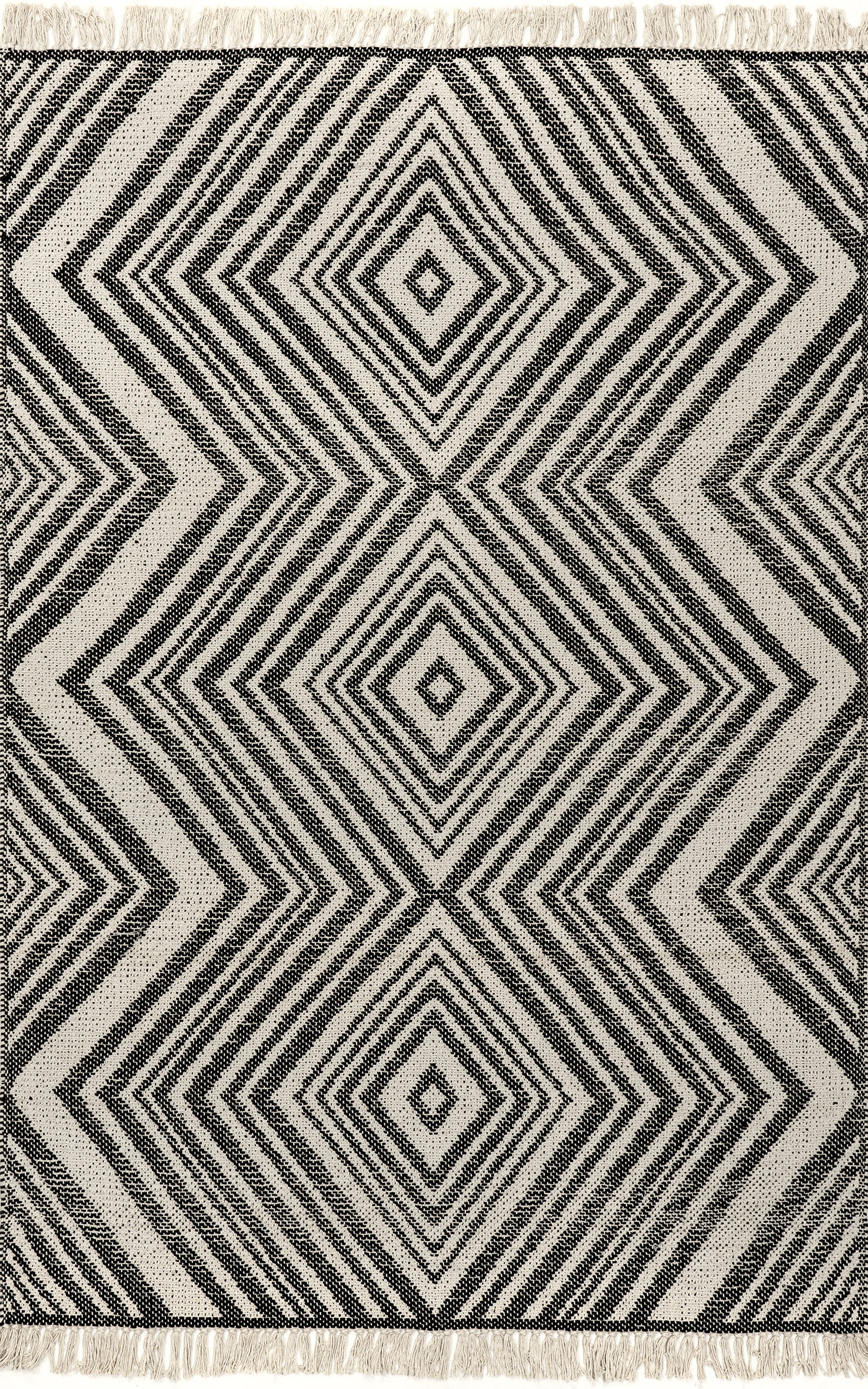 Kara Cotton Zig-Zag Rug | Grey