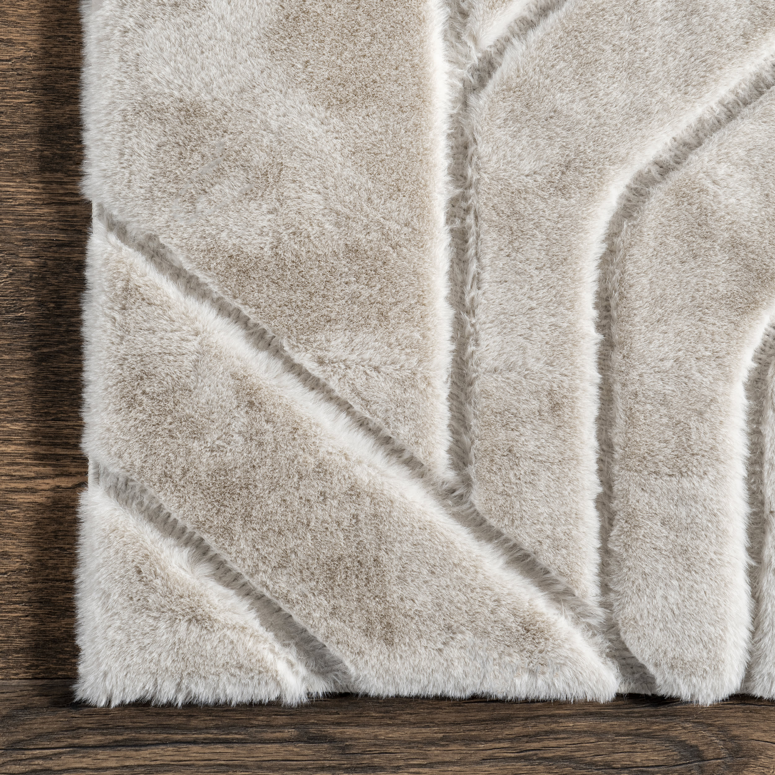 Karalee Geometric Plush Cloud Washable Rug | White - Image 3