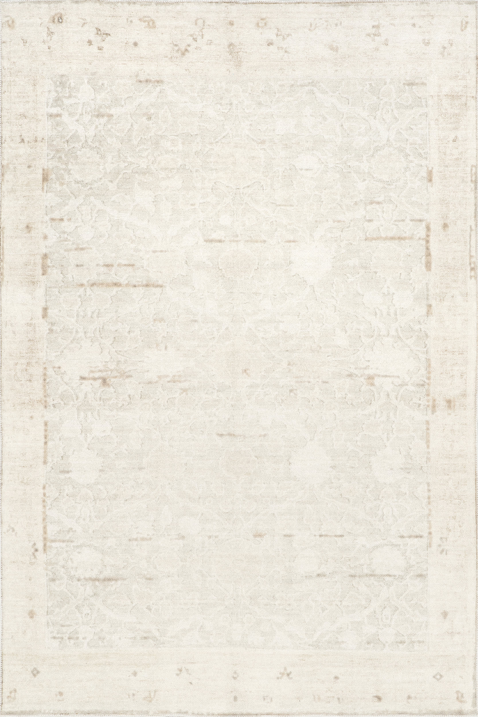 Karla Vintage Medallion Washable Rug | Beige
