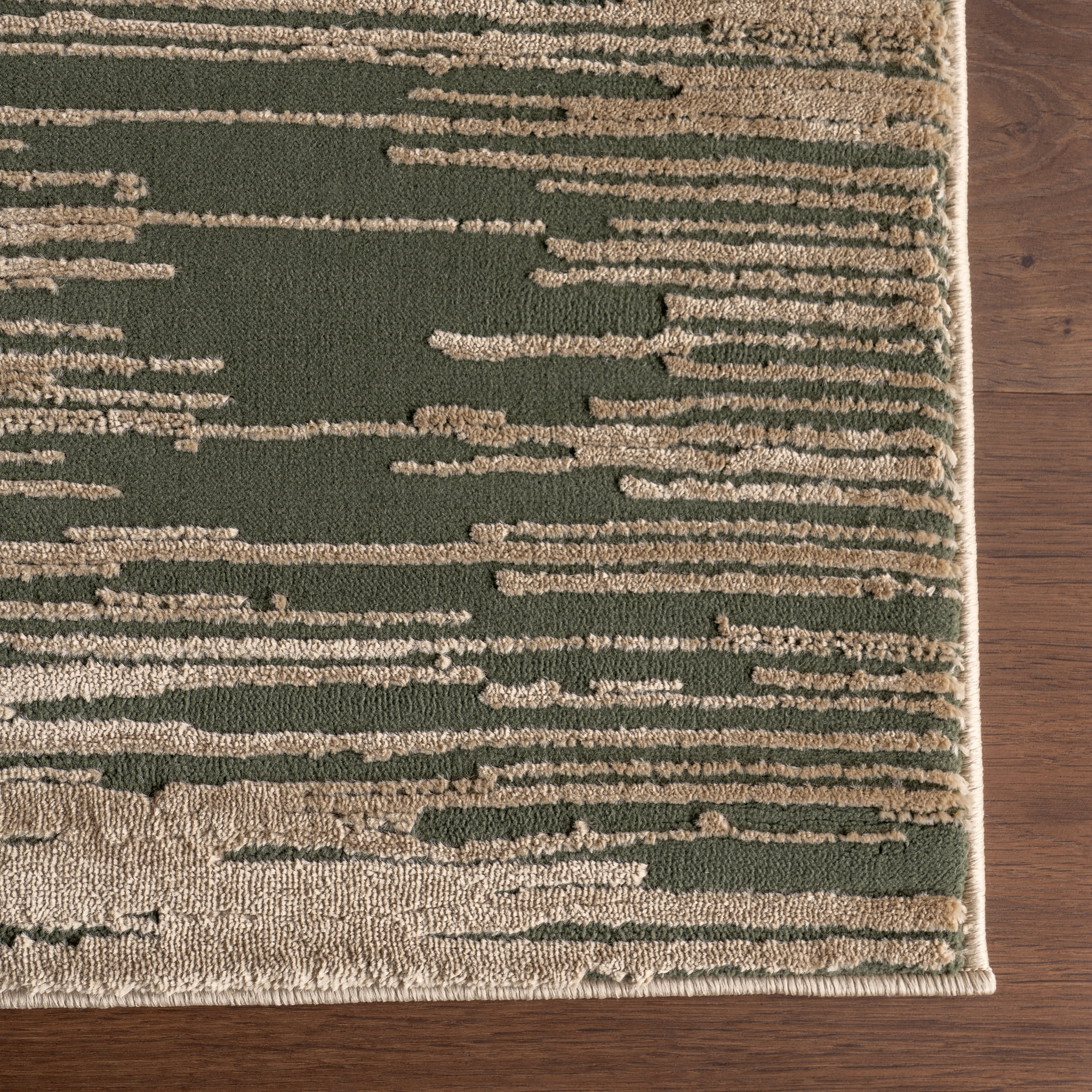 Karnali Abstract Washable Rug | Green - Image 4