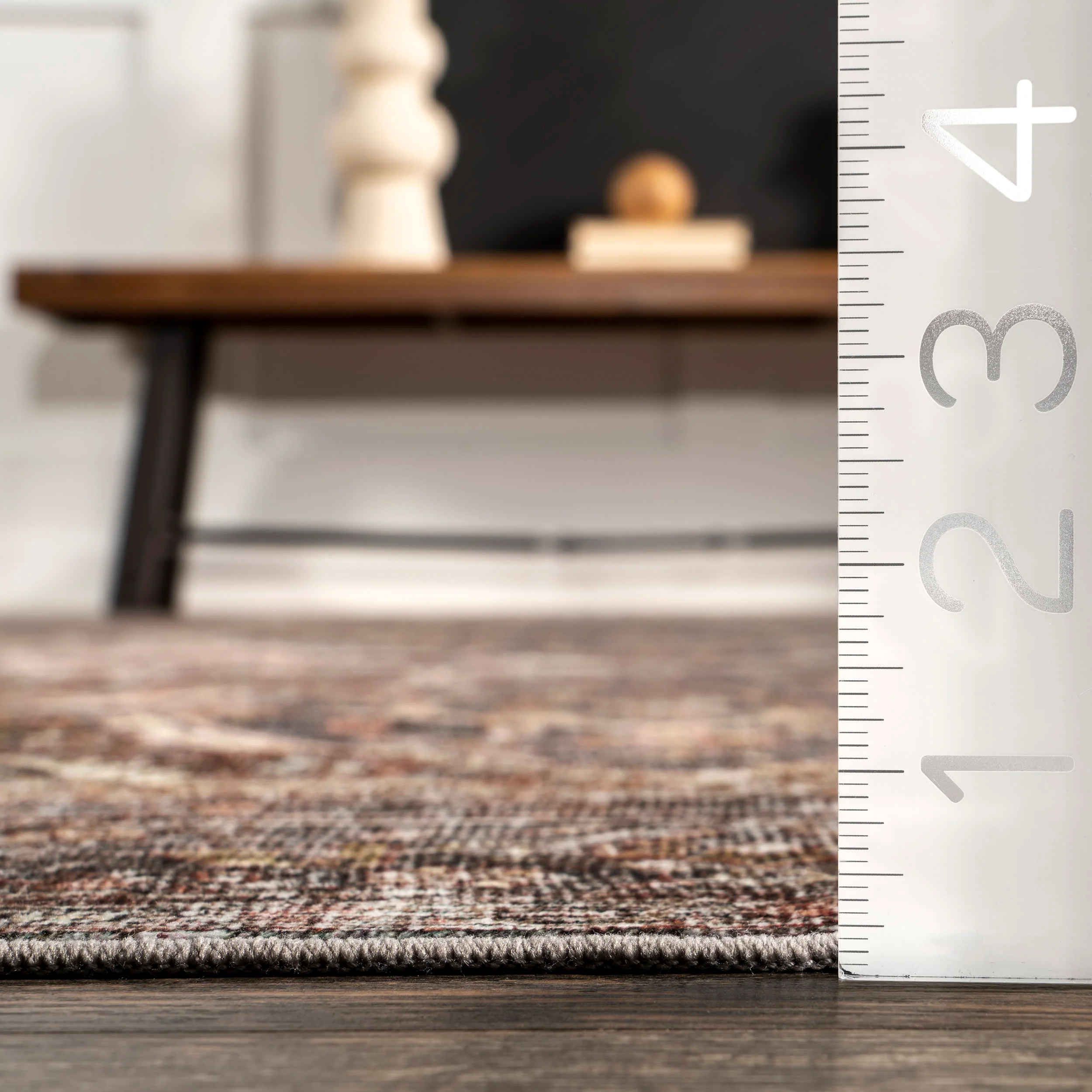 Karrigan Vintage Washable Rug | Dark Red - Image 5