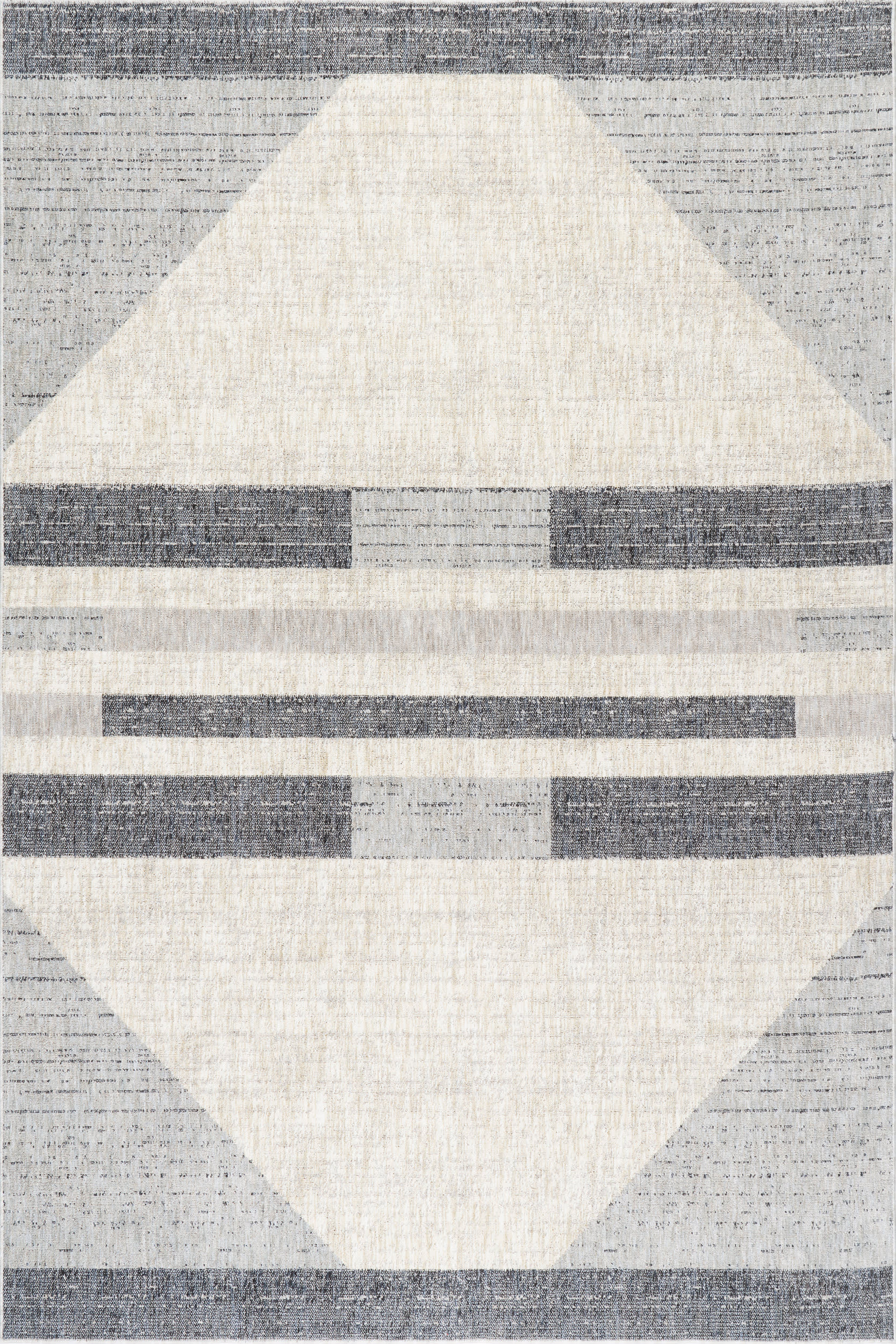 Karter Striped Trapezoid Rug | Light Grey