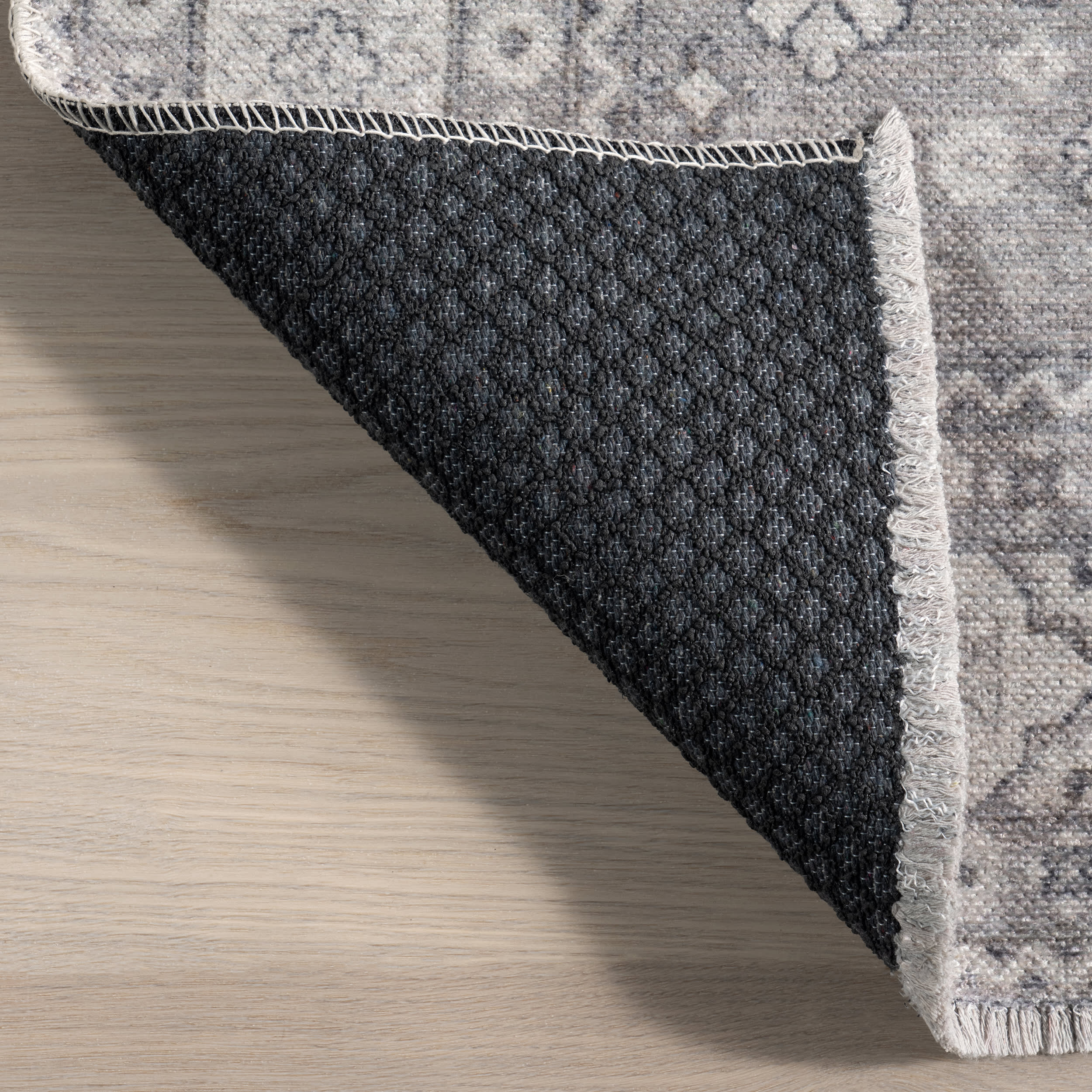 Kaski Medallion Washable Rug | Grey - Image 4
