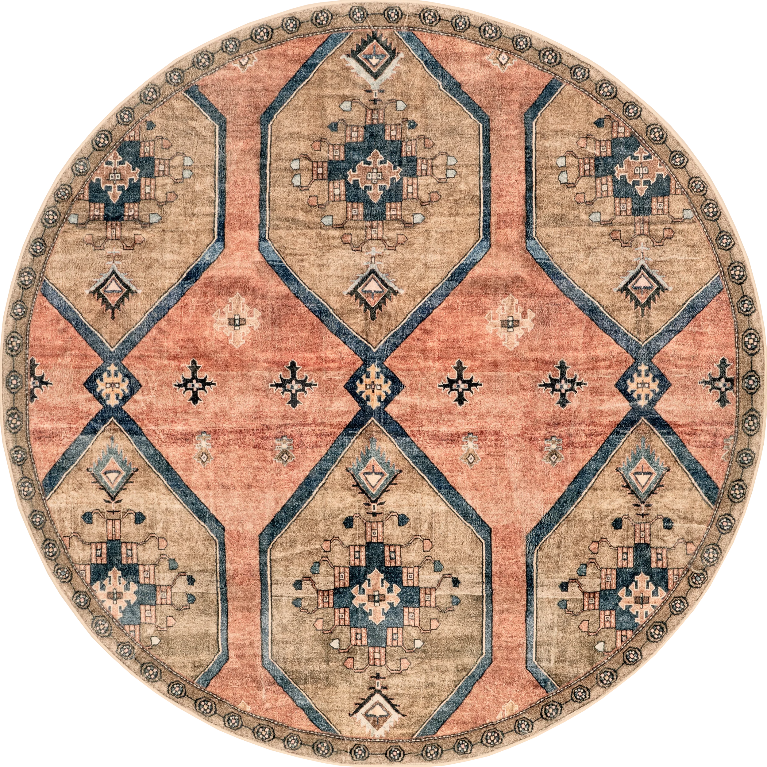 Katana Collage Washable Rug | Rust