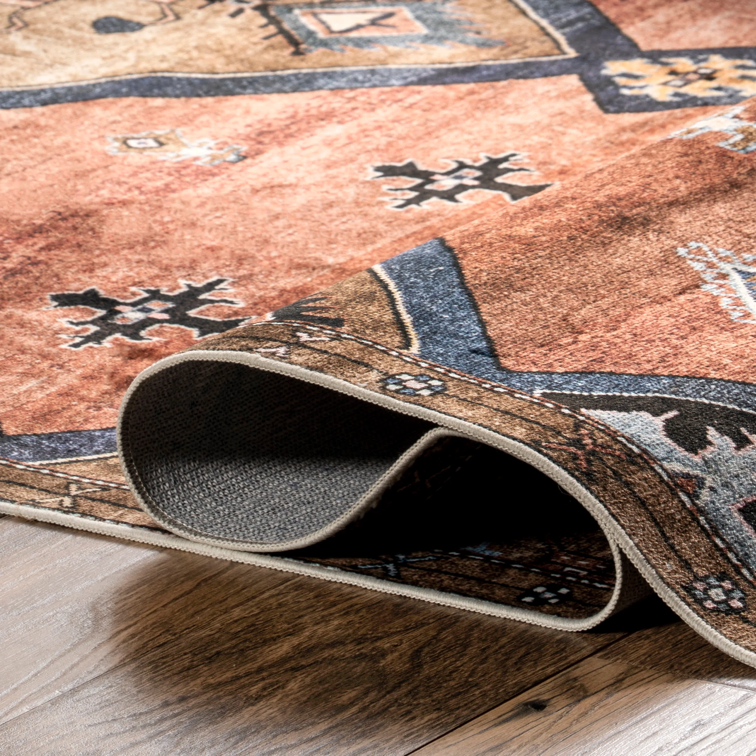 Katana Collage Washable Rug | Rust - Image 9