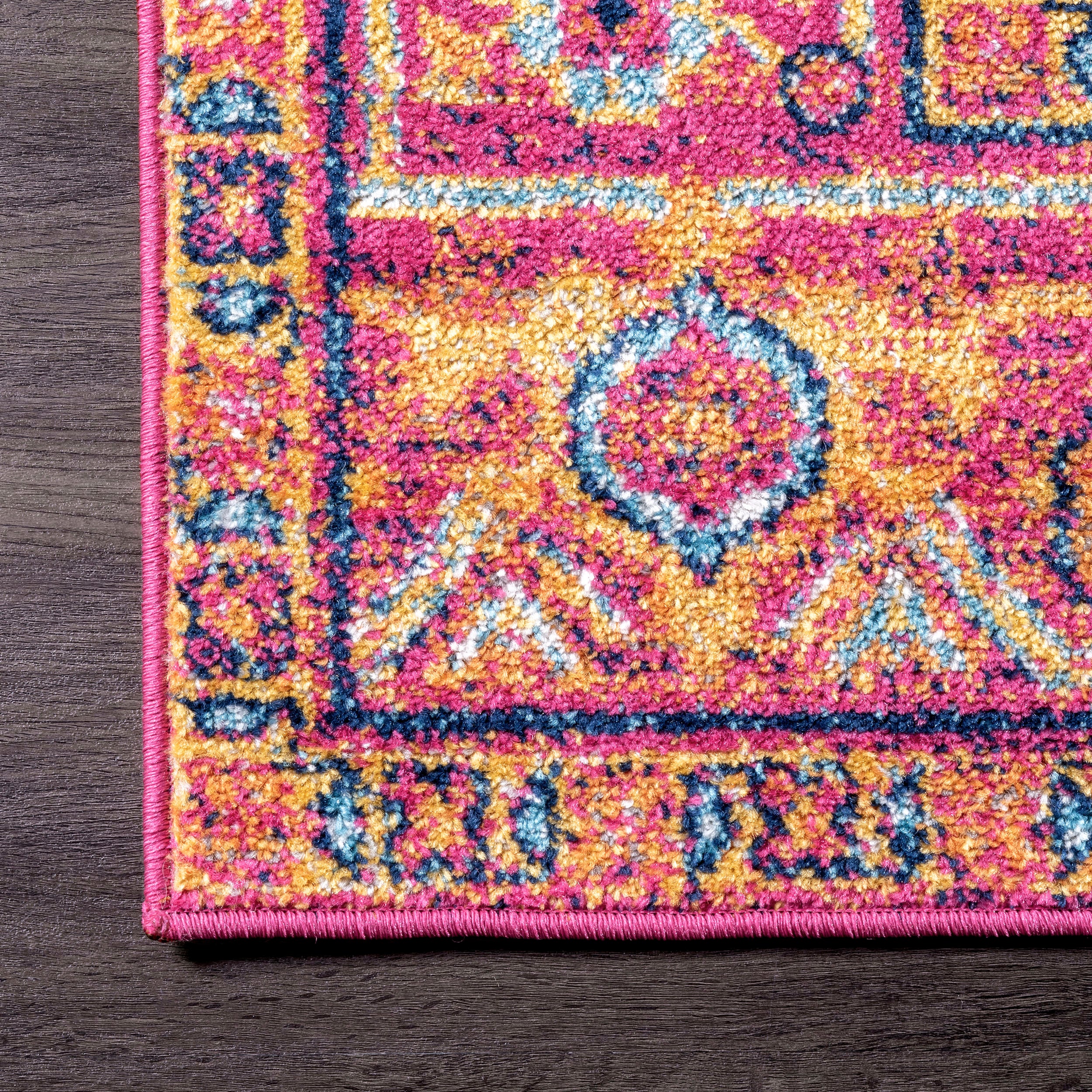 Katrina Blooming Rosette Rug | Hot Pink - Image 3