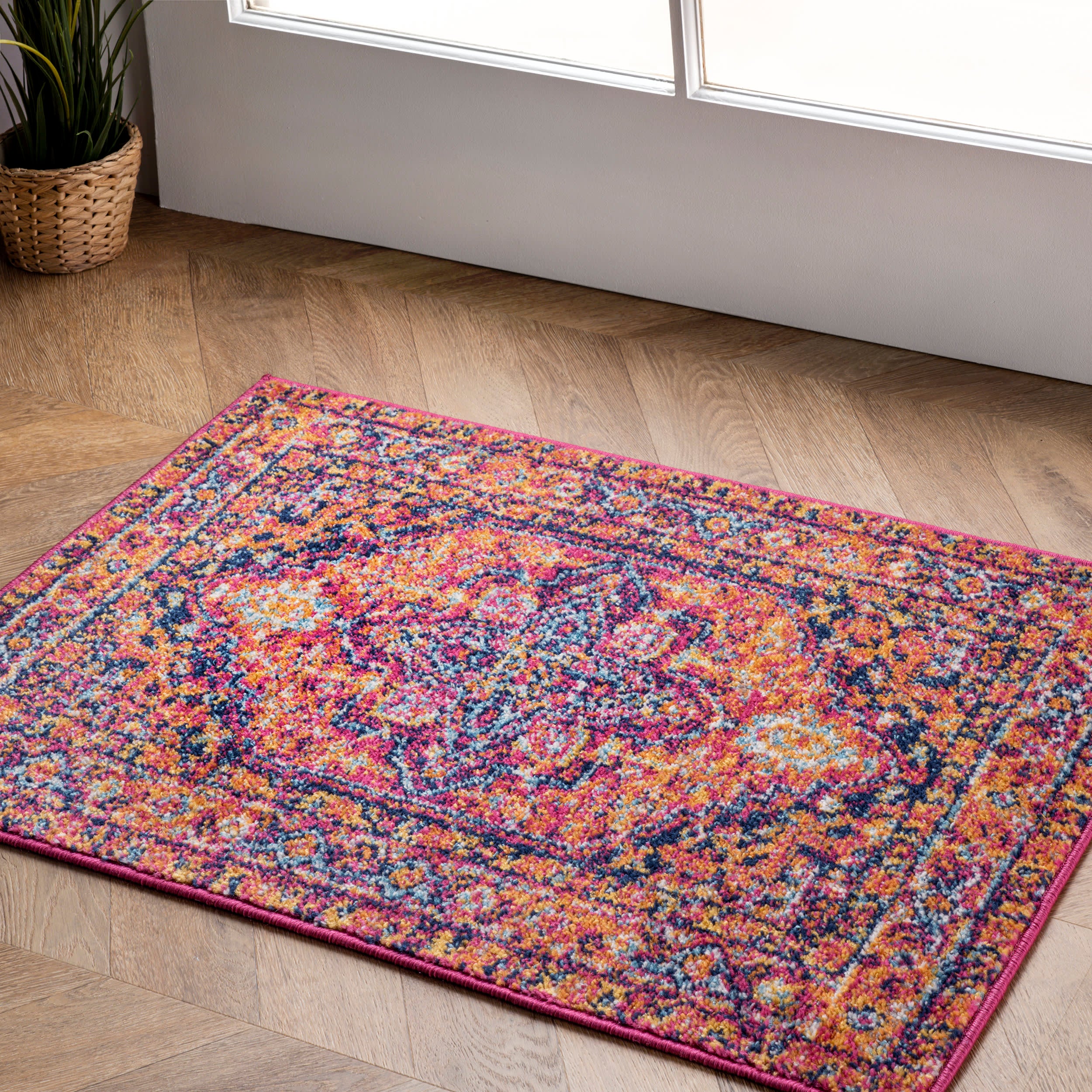 Katrina Blooming Rosette Rug | Hot Pink - Image 6