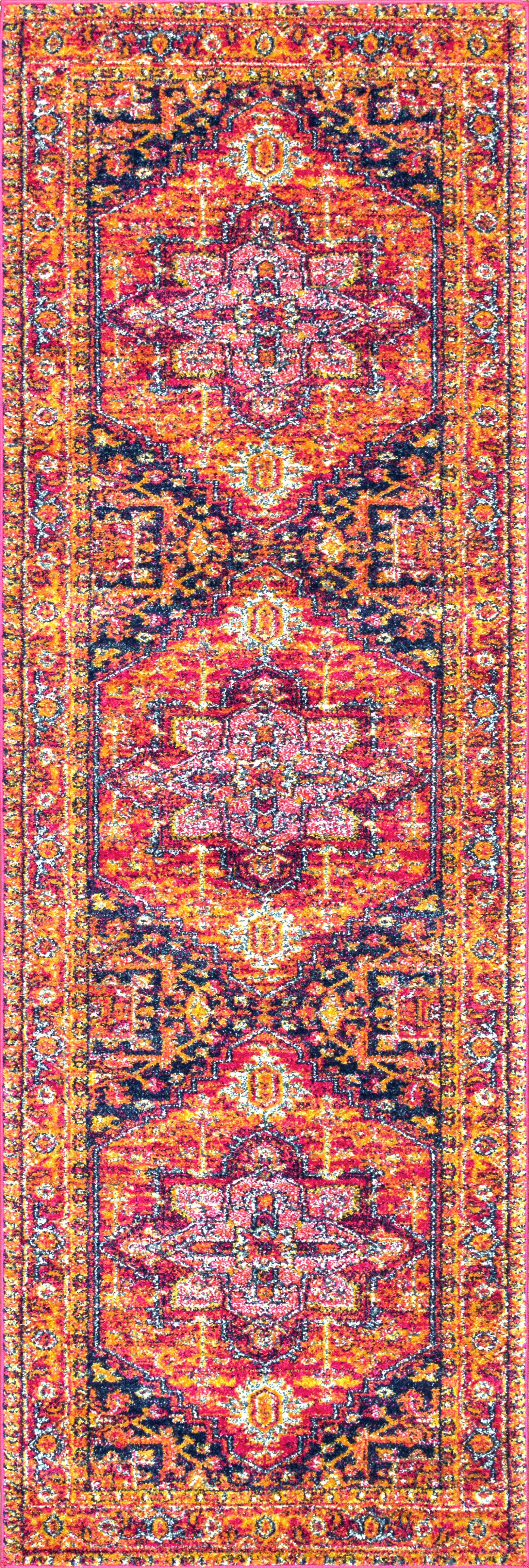 Katrina Blooming Rosette Rug | Hot Pink