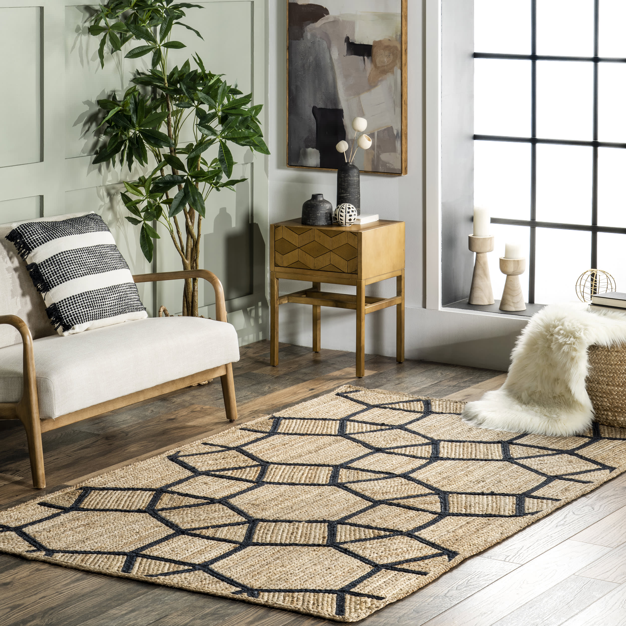 Kazia Jute Igloos Rug | Blue - Image 2
