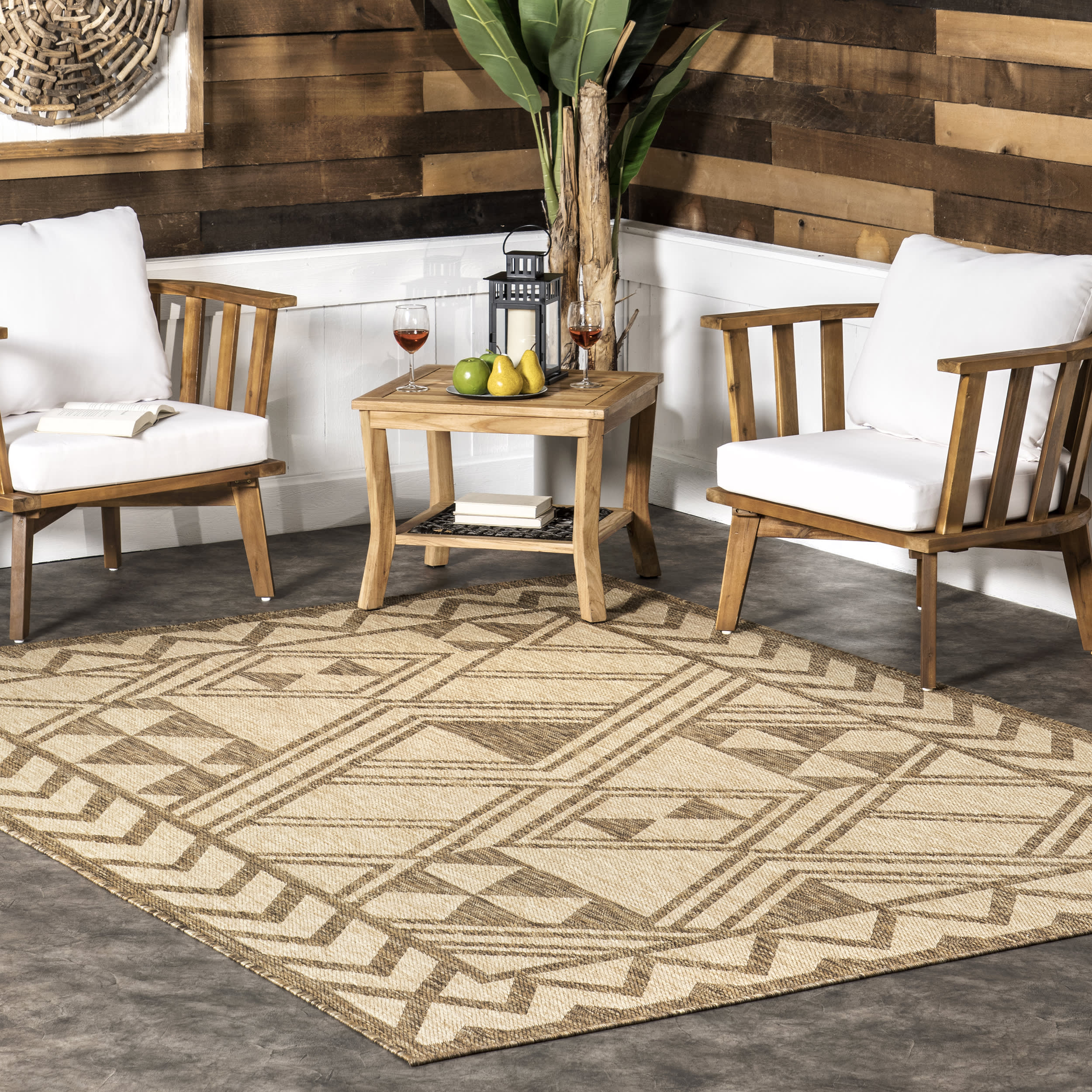 Kelly Transitional Indoor/Outdoor Rug | Brown - Image 2