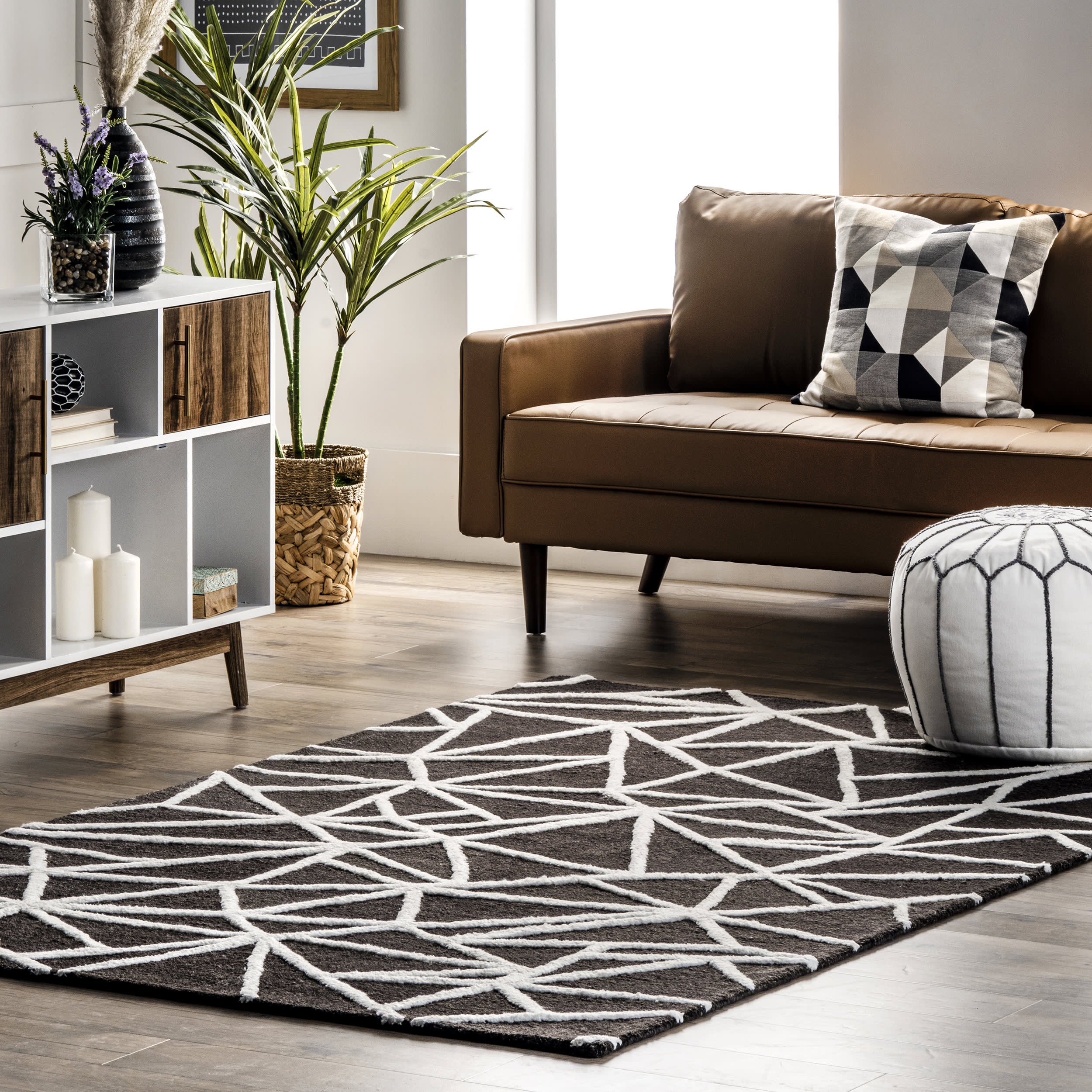 Kendall Wool Collage Rug | Black - Image 2