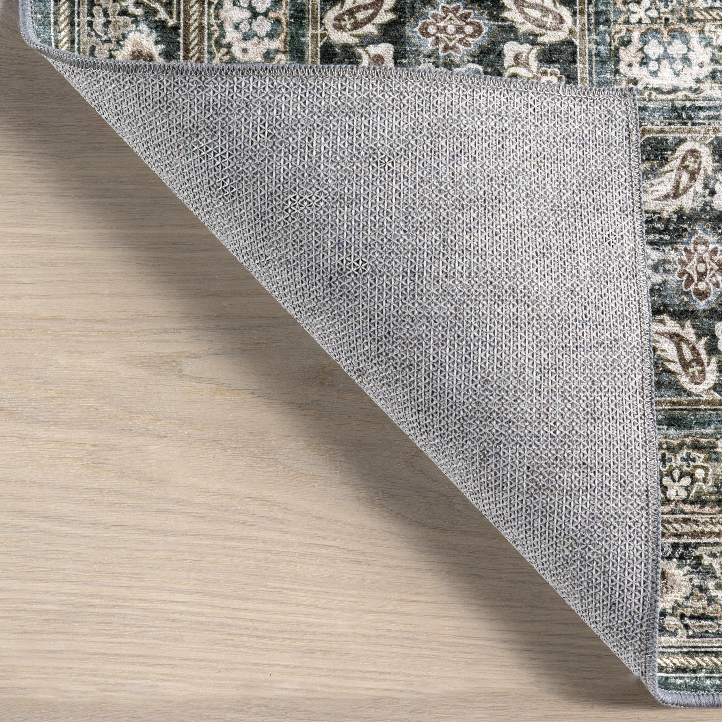 Kenia Medallion Spill Proof Washable Rug | Slate Blue - Image 7