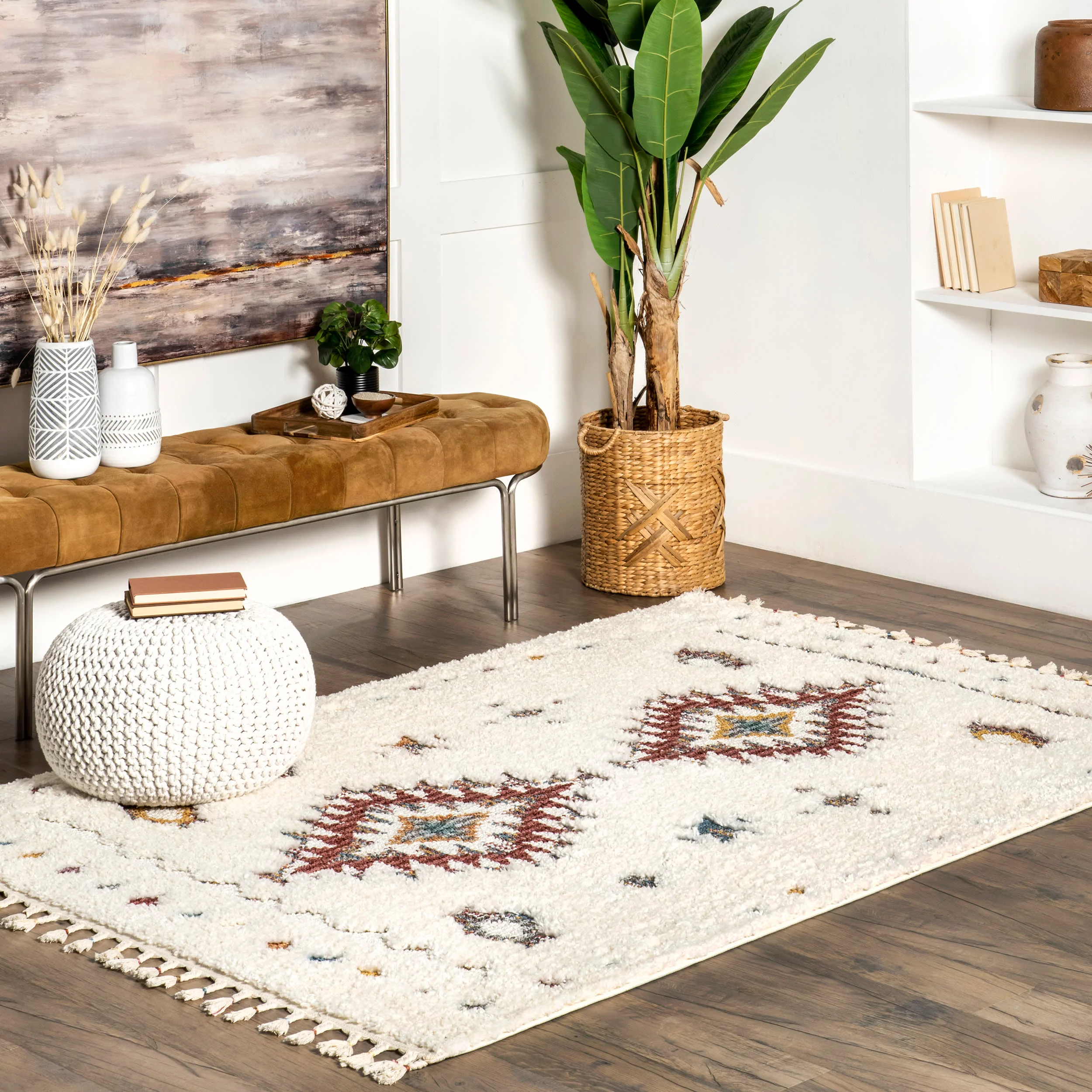 Kenzie Carved Shag Rug | Rust - Image 2