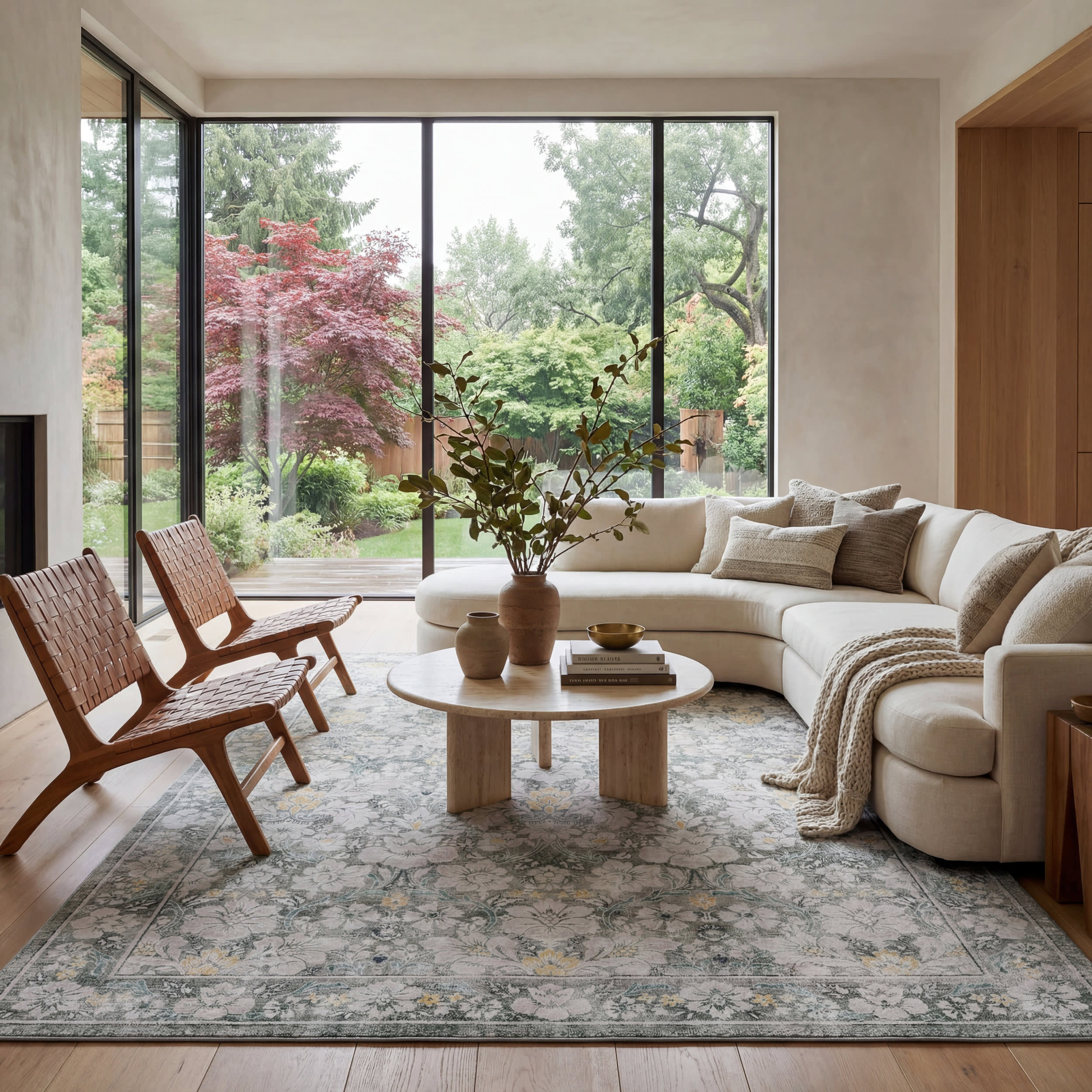 Kinice Traditional Floral Washable Rug | Grey - Image 2