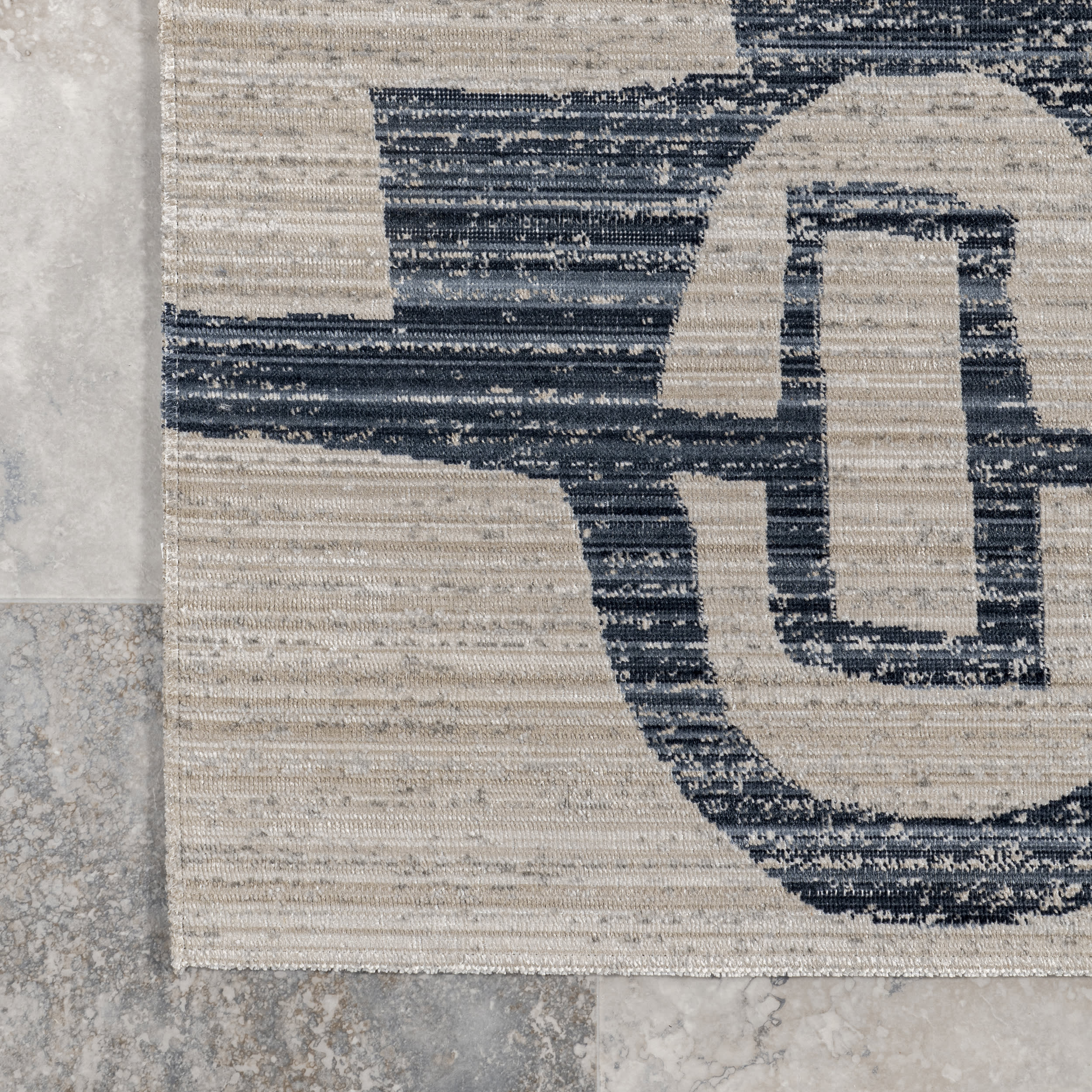 Kinley Modern Washable Indoor/Outdoor Rug | Navy - Image 3