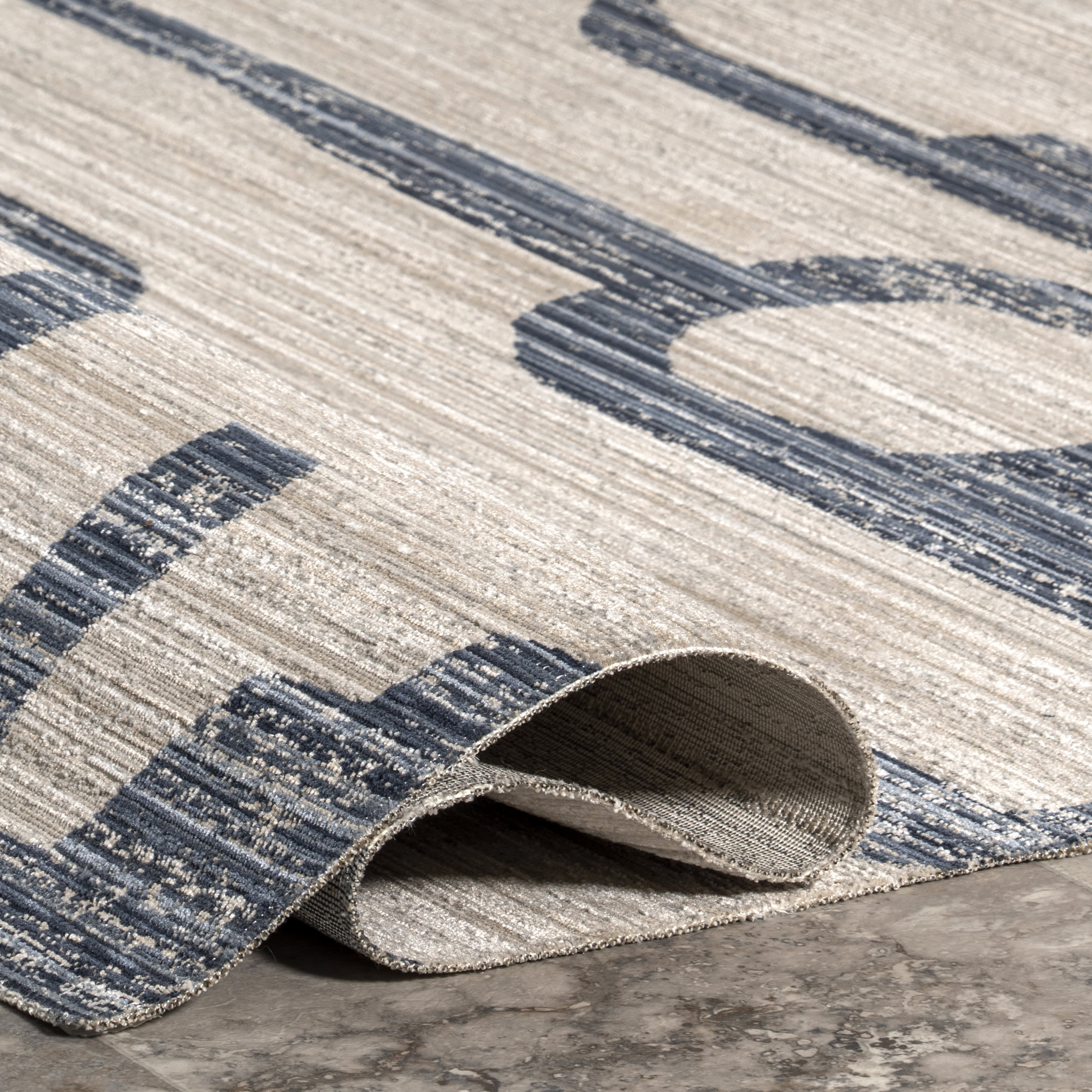 Kinley Modern Washable Indoor/Outdoor Rug | Navy - Image 9