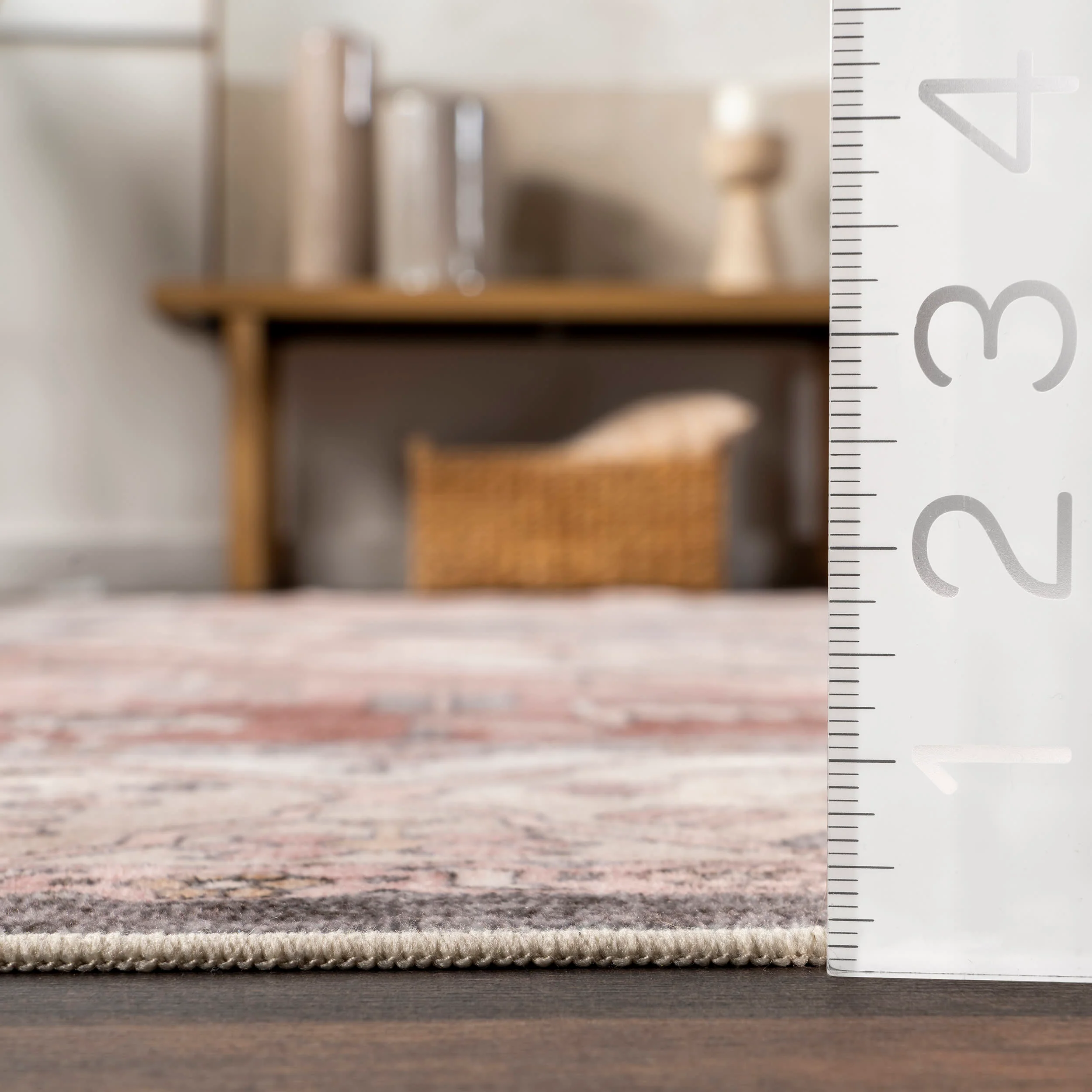 Kitura Medallion Washable Rug | Beige - Image 5
