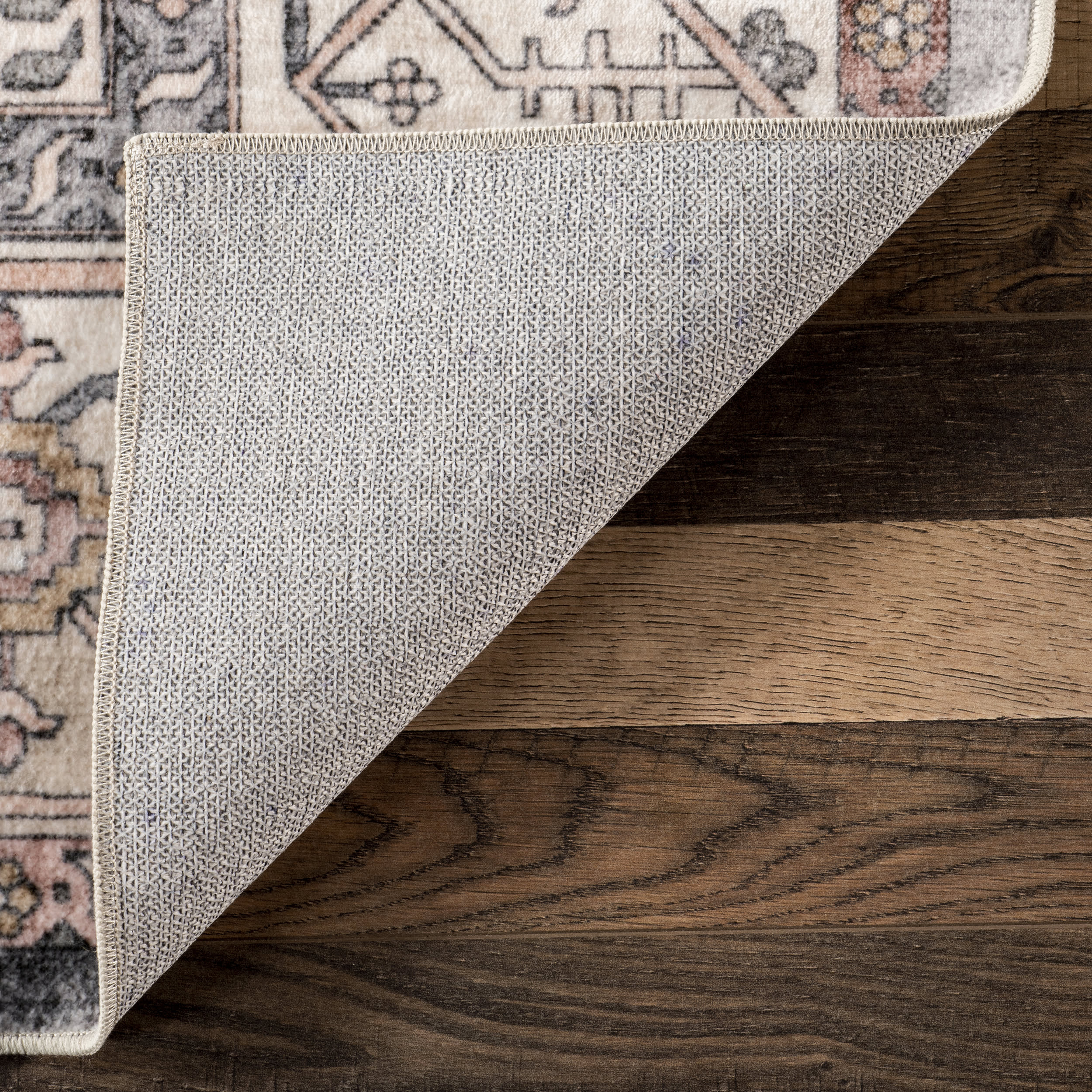 Kitura Medallion Washable Rug | Beige - Image 6