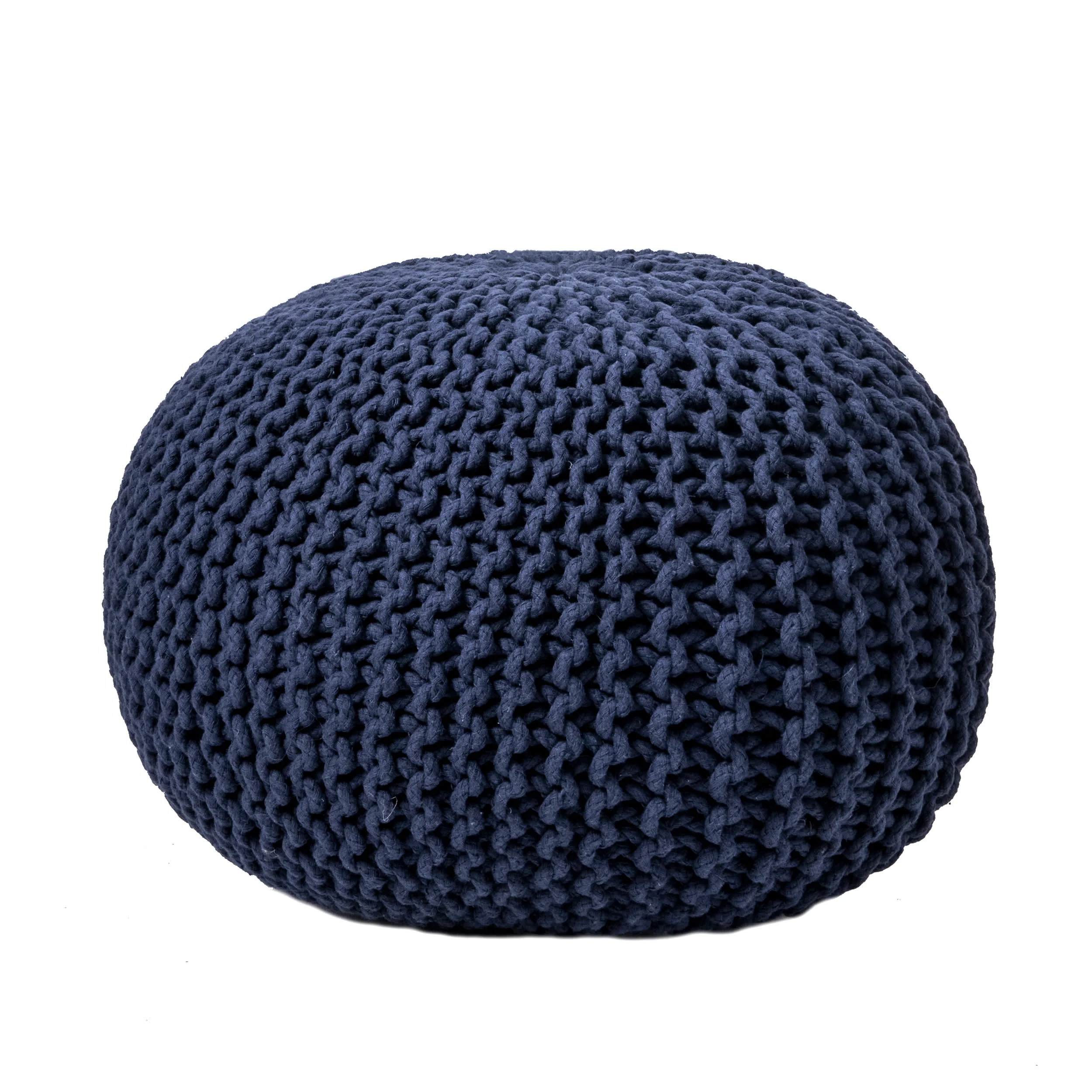Knitted Round Pouf | Navy