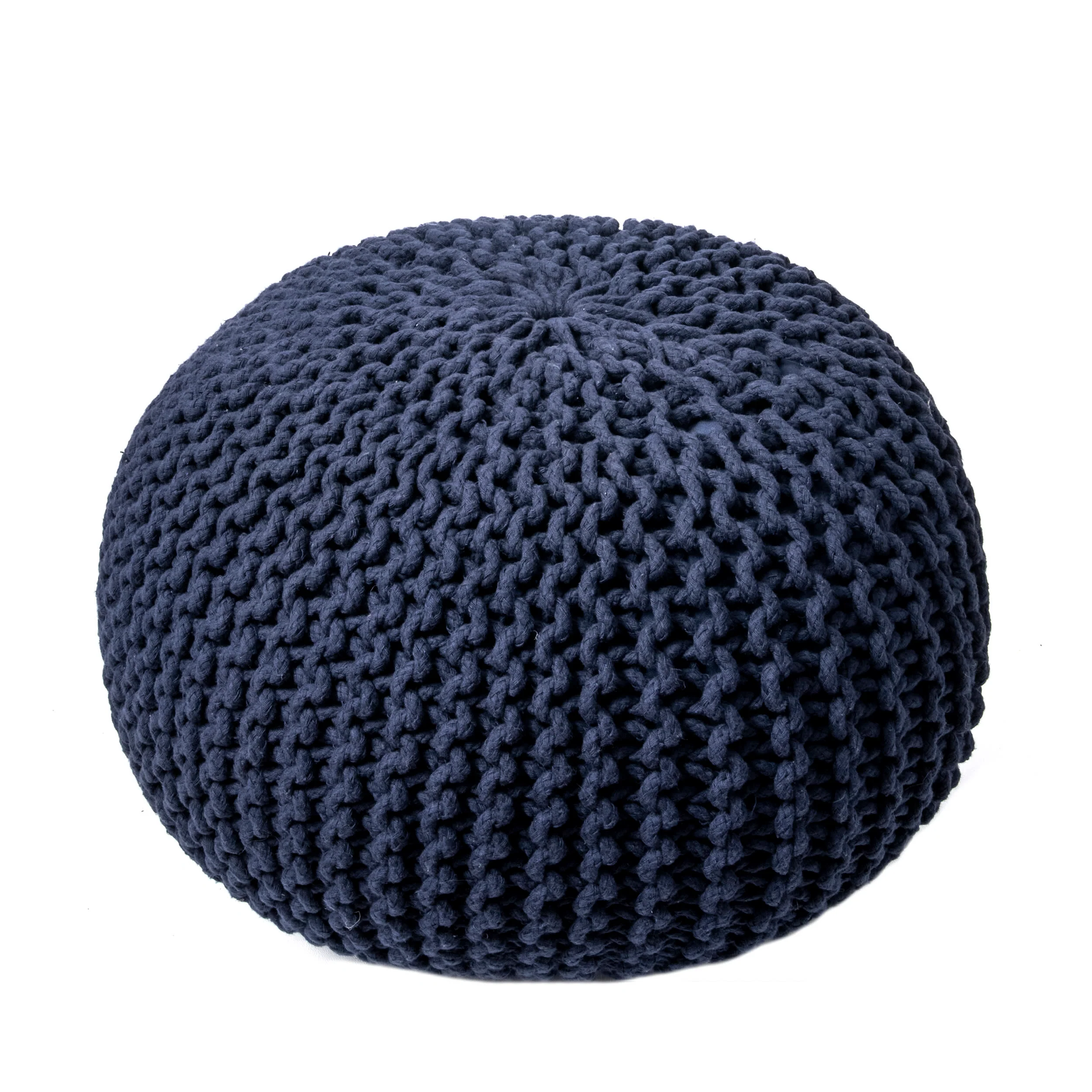 Knitted Round Pouf | Navy - Image 2