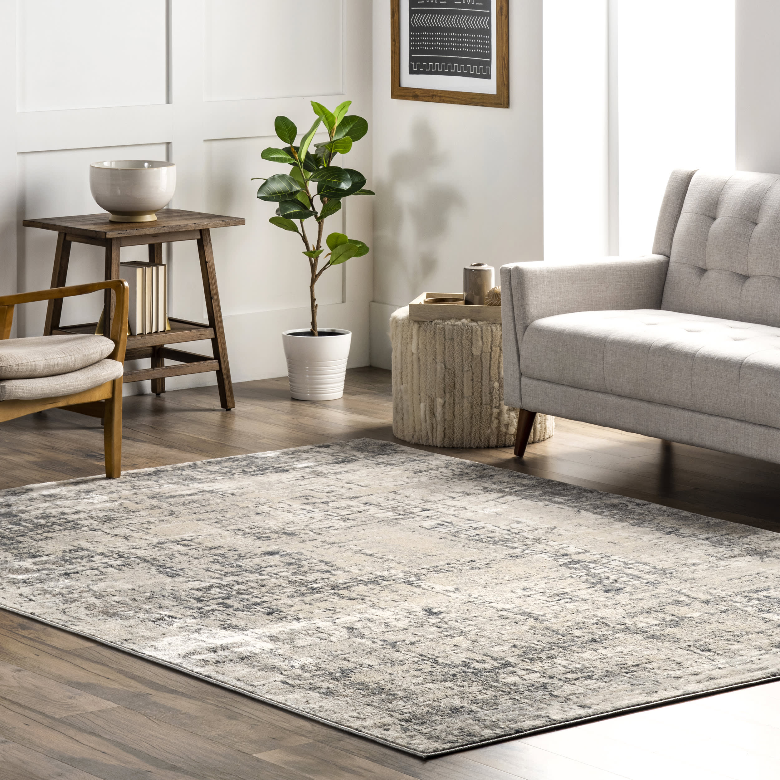 Kora Marbleized Abstract Rug | Beige - Image 2
