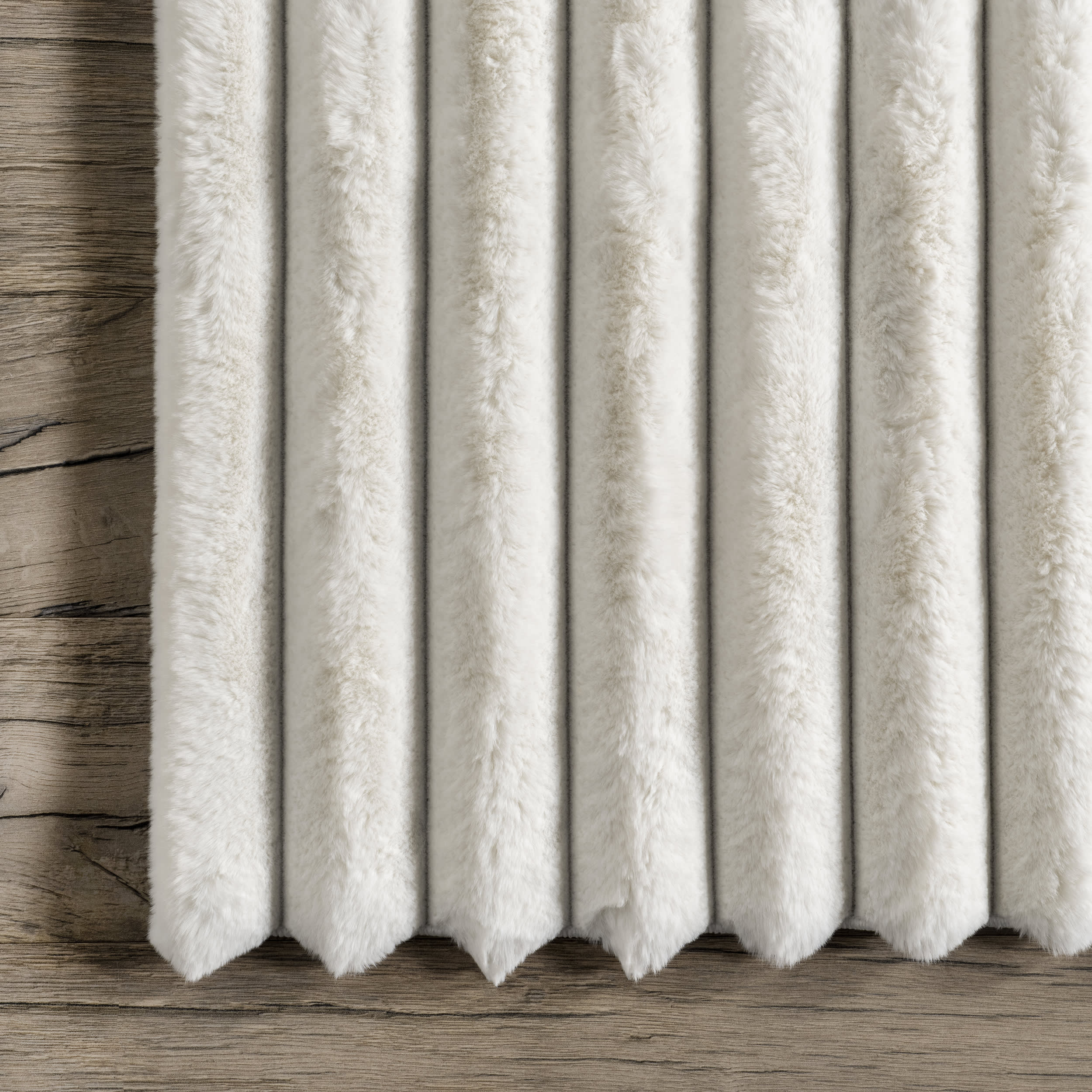 Kris Striped Plush Cloud Washable Rug | Off White - Image 3