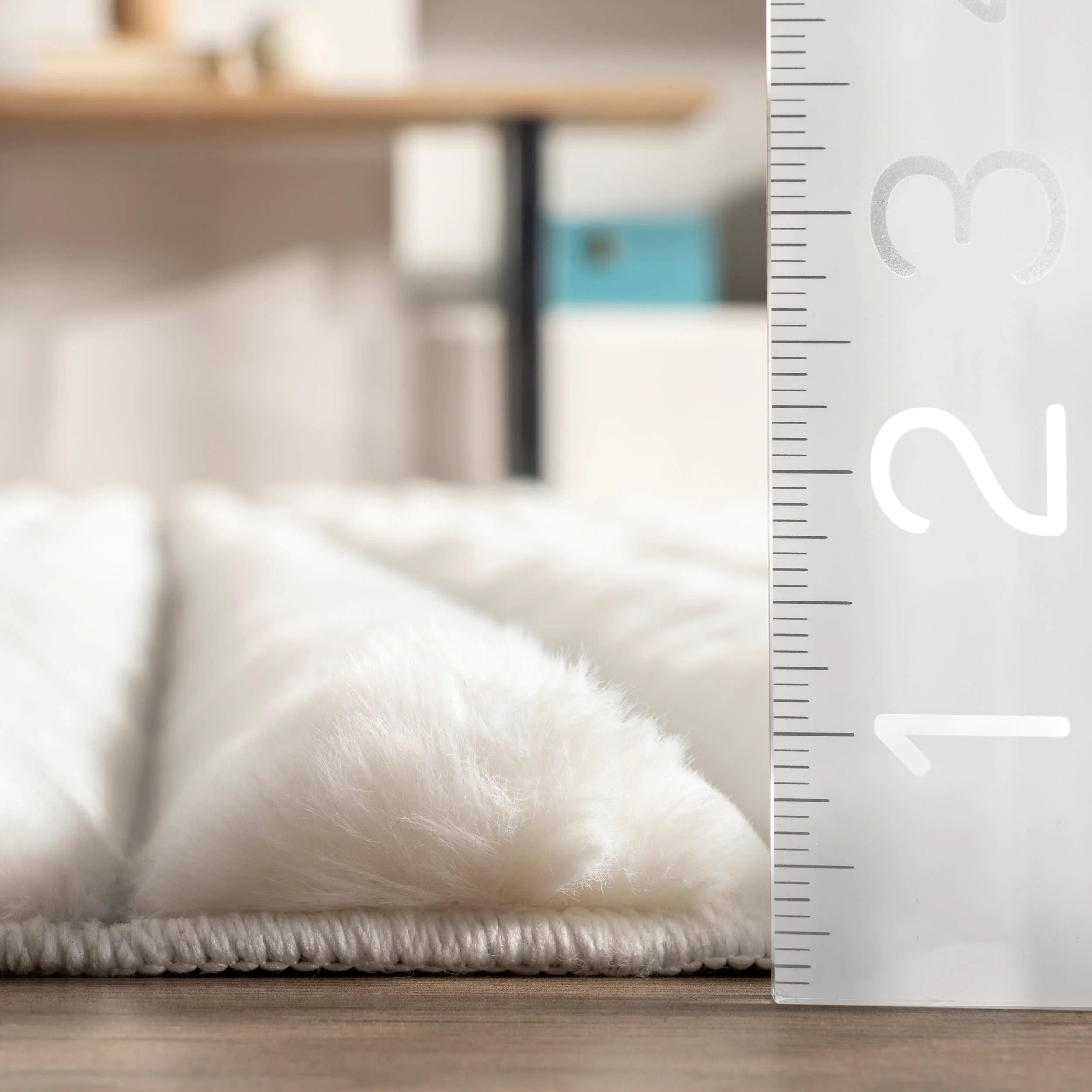 Kris Striped Plush Cloud Washable Rug | Off White - Image 5