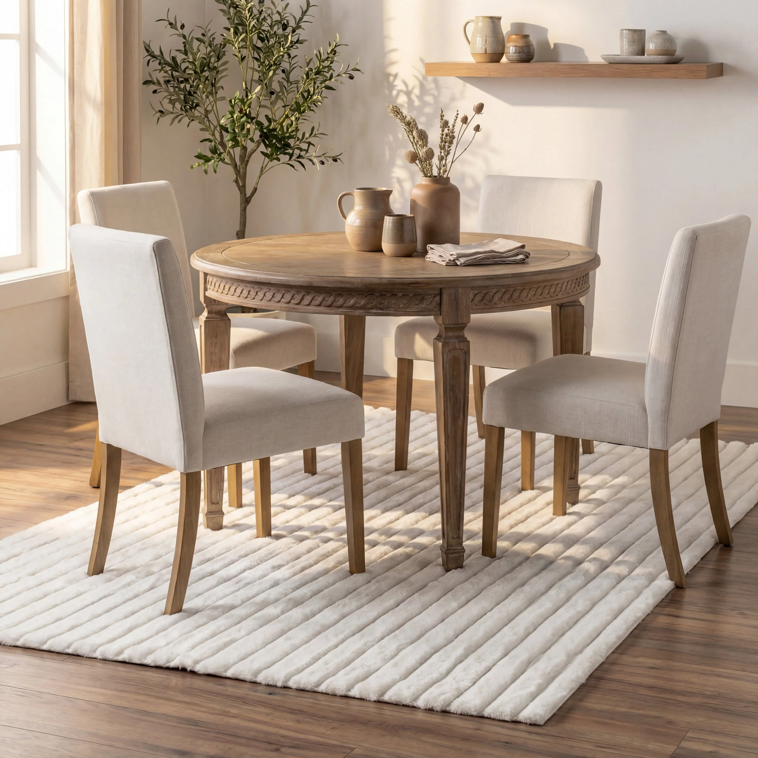 Kris Striped Plush Cloud Washable Rug | Off White - Image 6