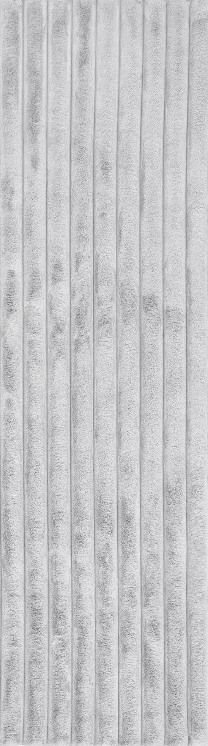 Kris Striped Plush Cloud Washable Rug | Silver