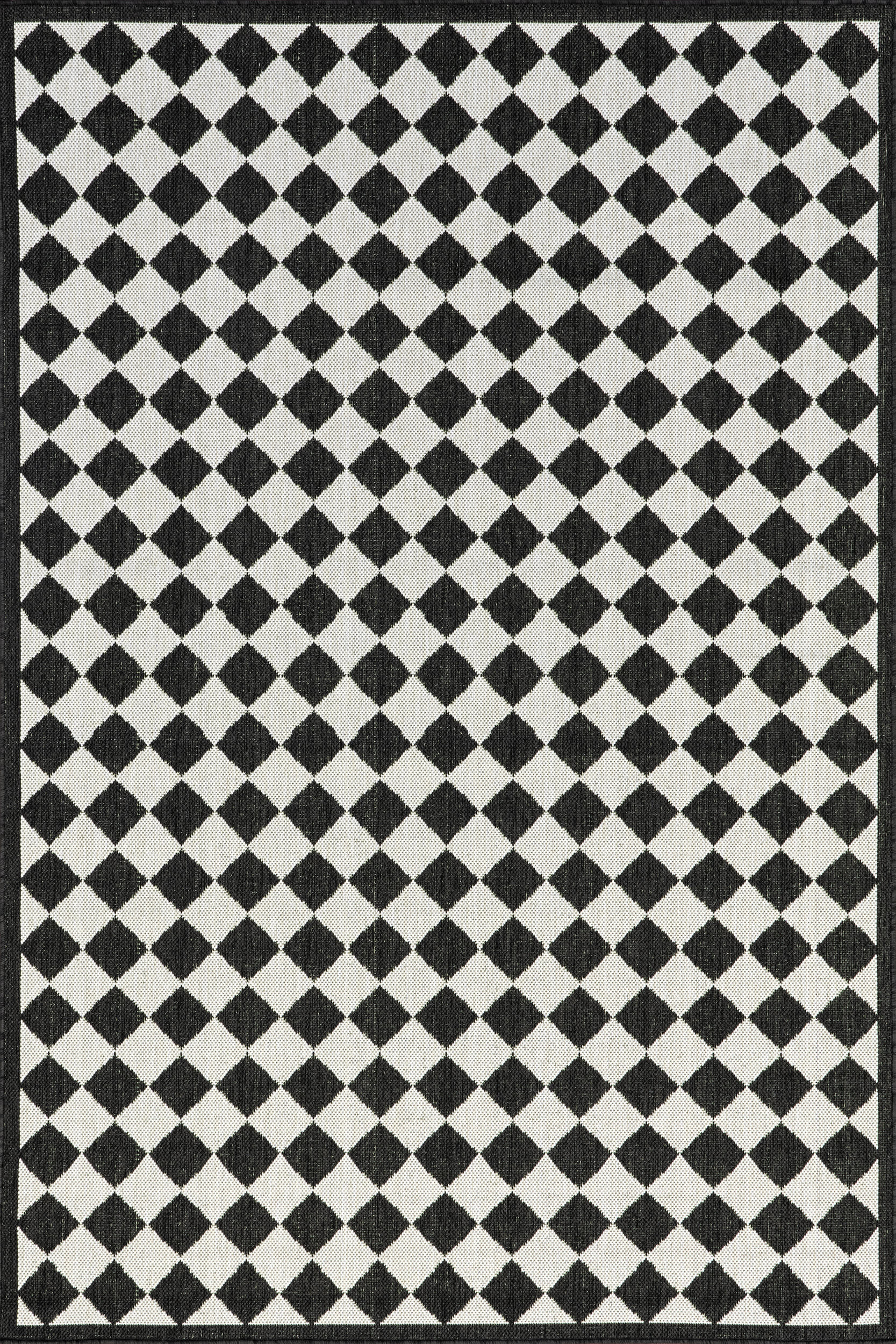 Kristy Classic Checkered Indoor/Outdoor Rug | Black & Off White