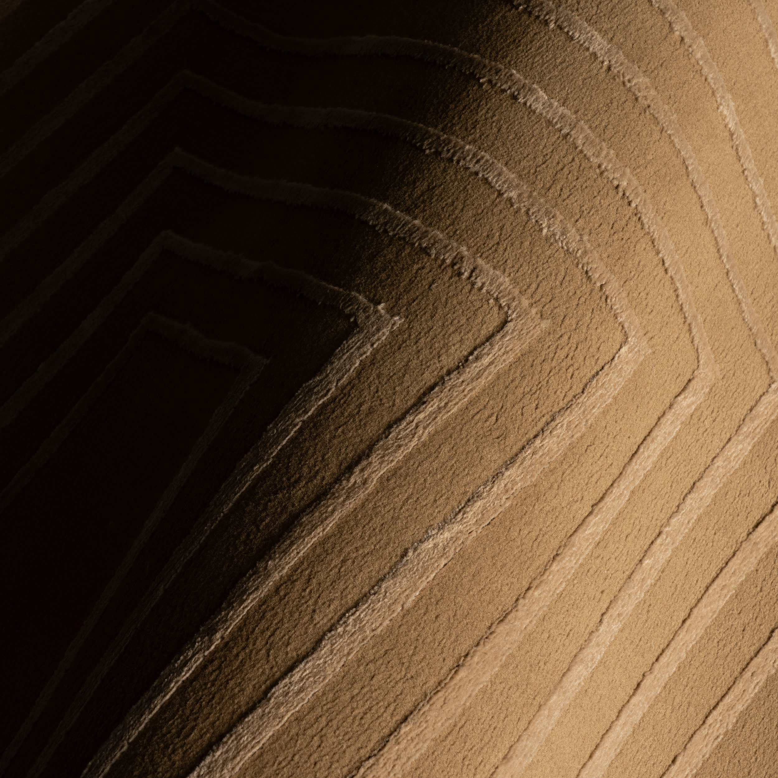 Krya Geometric Plush Textured Washable Rug | Sand - Image 3