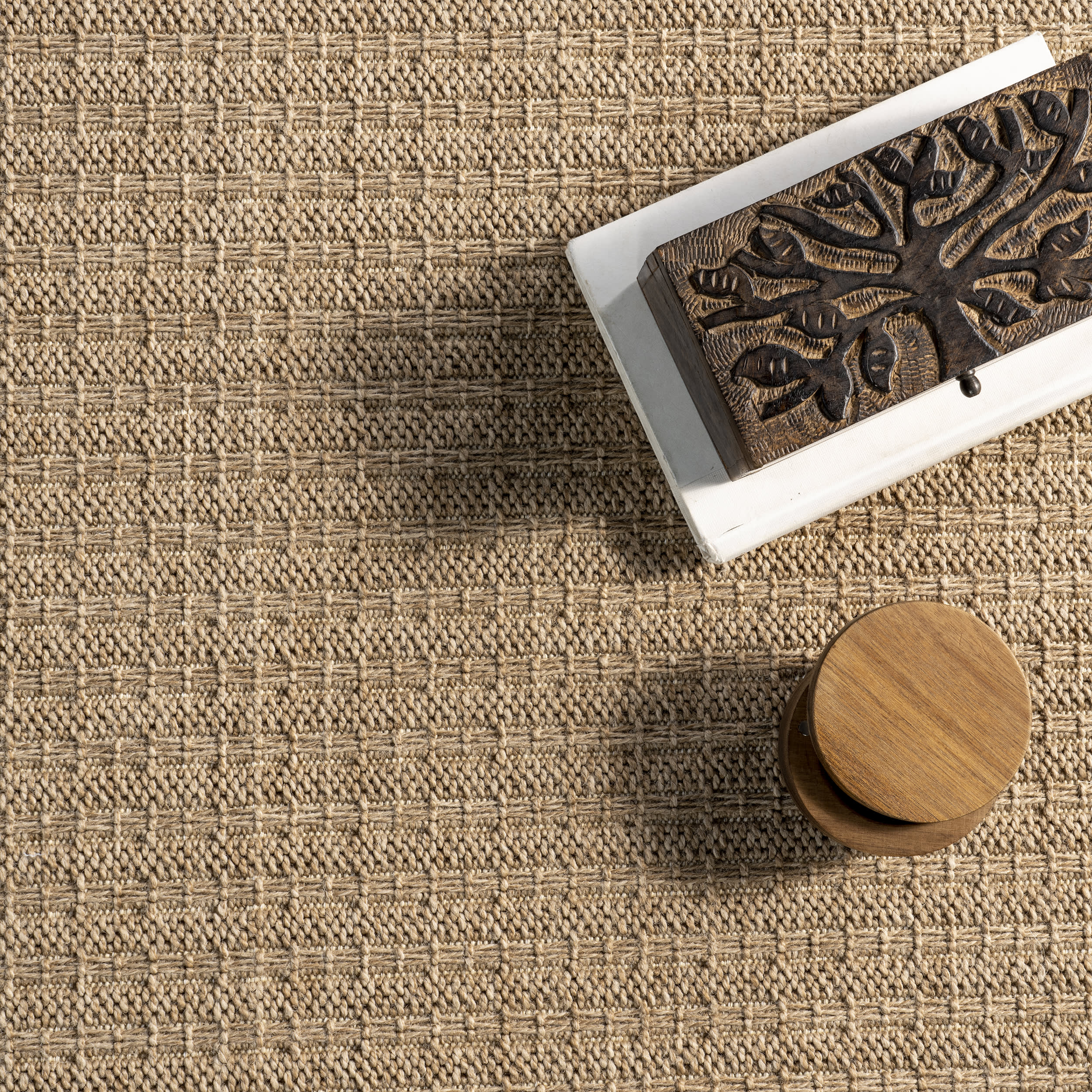 Krystal Bordered Weave Rug | Natural - Image 7