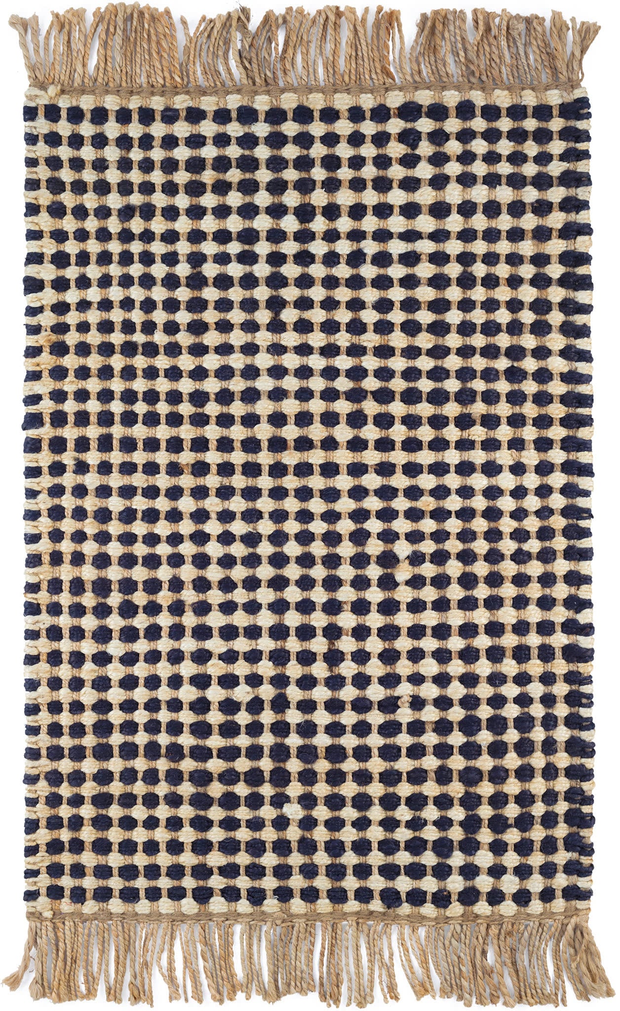 Kuba Handwoven Jute Rug | Black