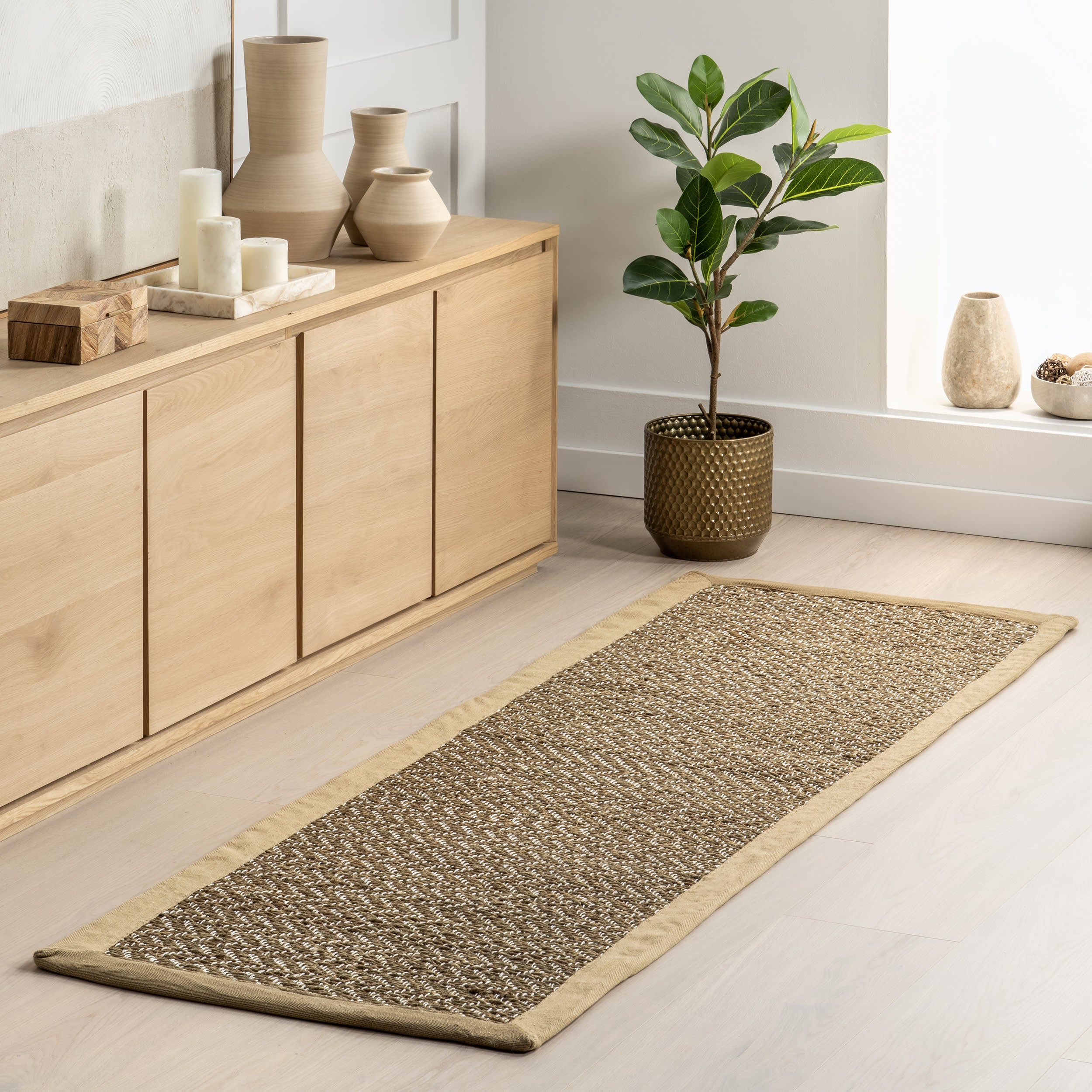Kyoko Herringbone Seagrass Rug | Beige - Image 2