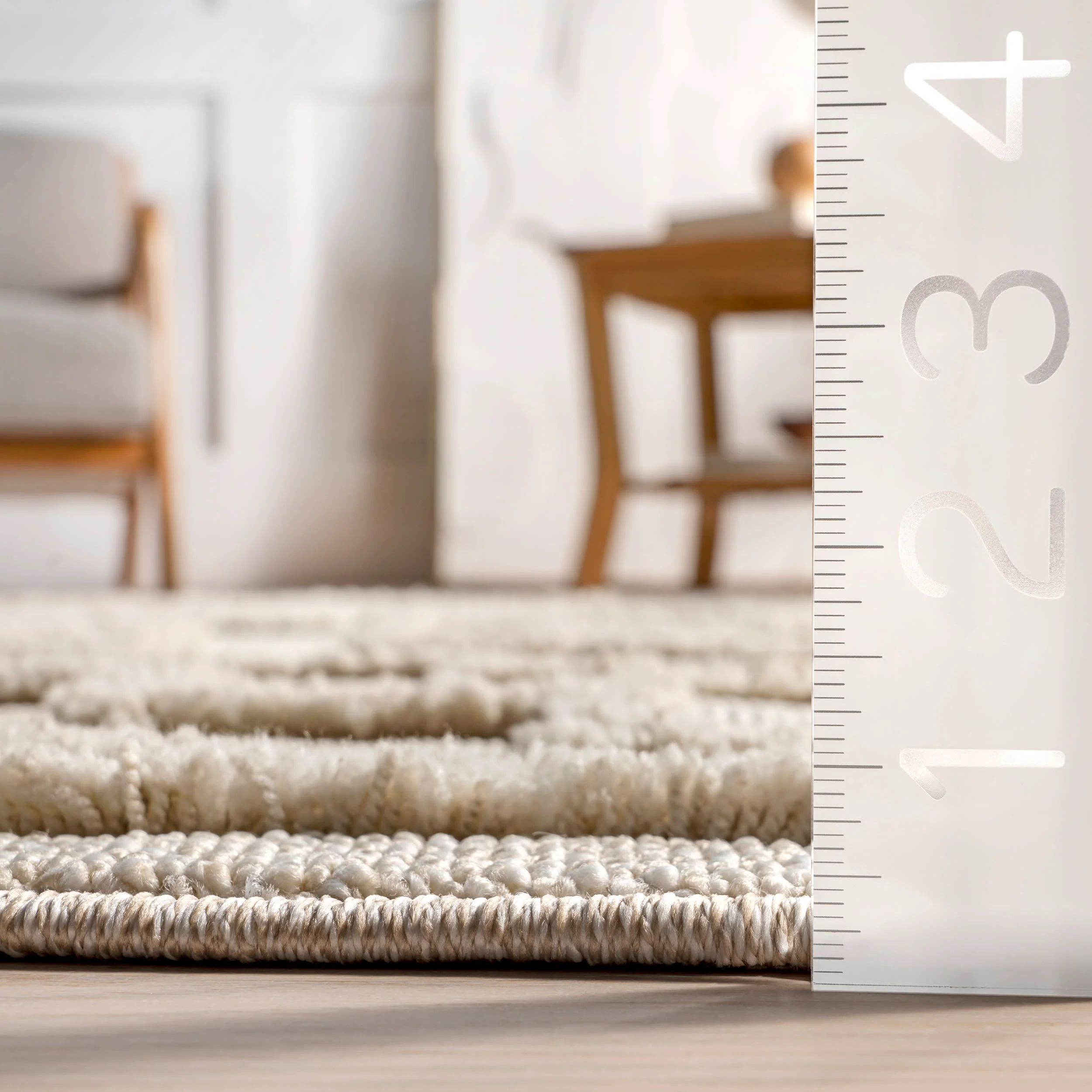 Lacee Moroccan Tasseled Rug | Beige - Image 5