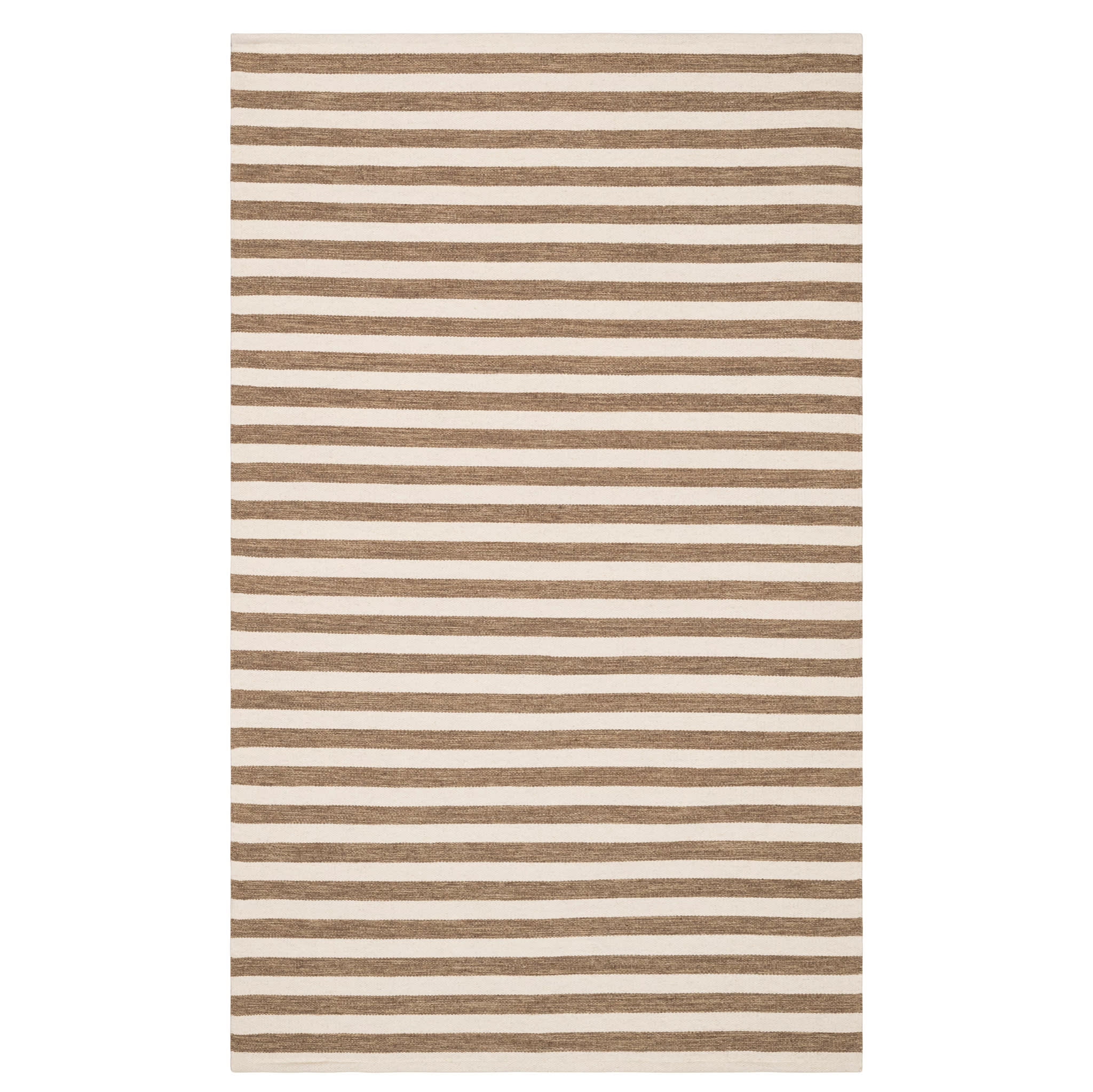 Ladder Stripe Handwoven Wool Rug | Natural/Ivory