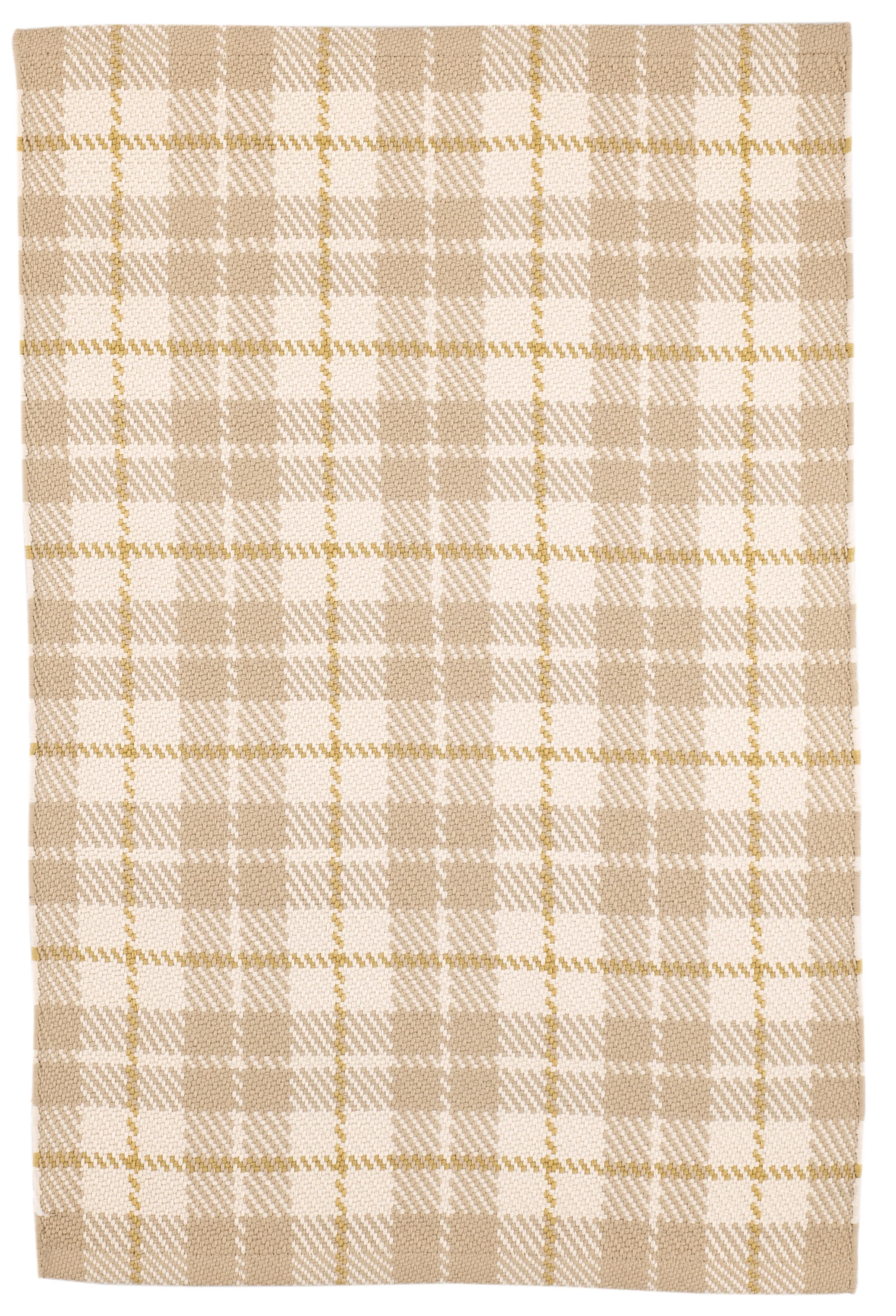 Lakeville Plaid Handwoven Indoor/Outdoor Rug | Khaki
