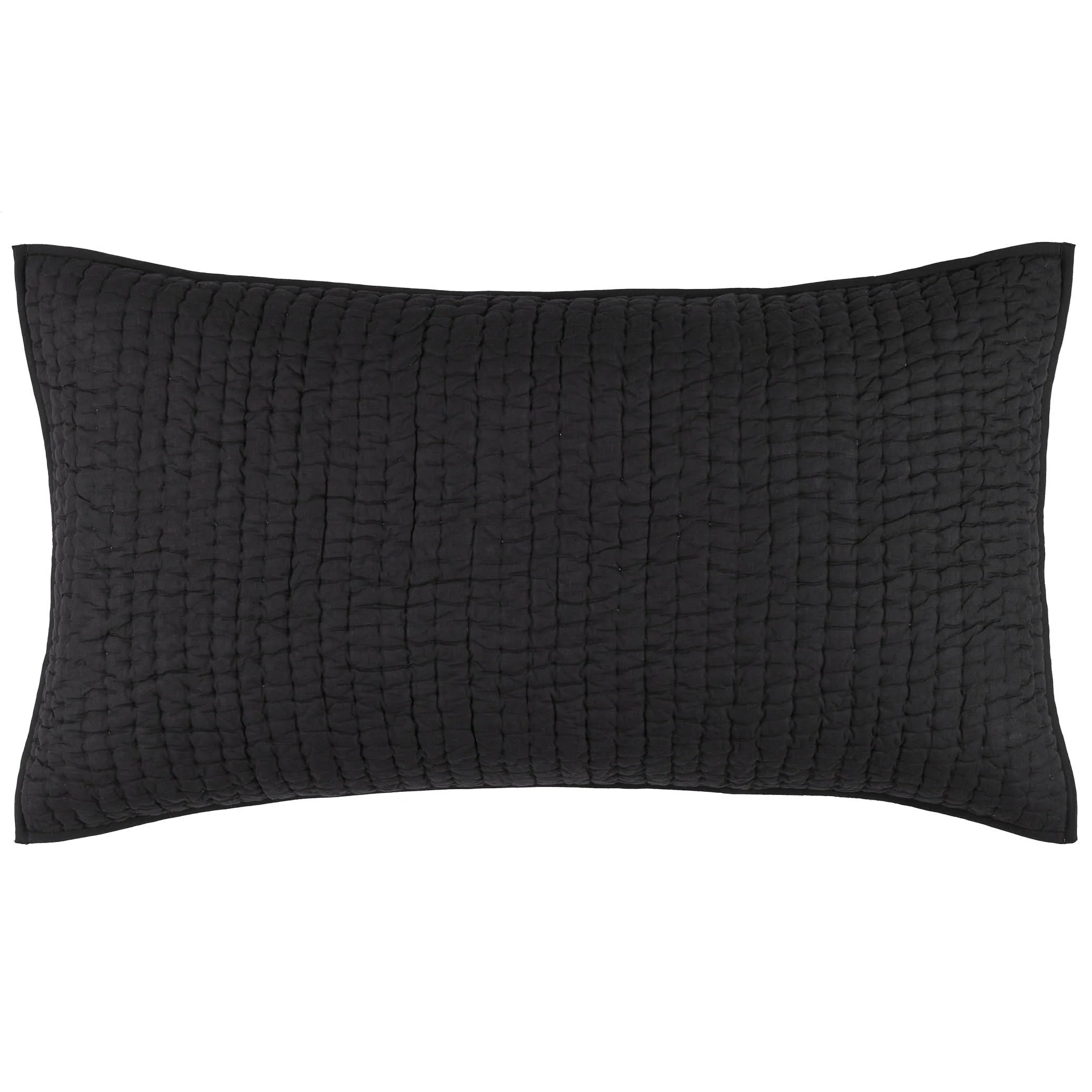 Lana Voile Quilted Sham | Black - Image 2
