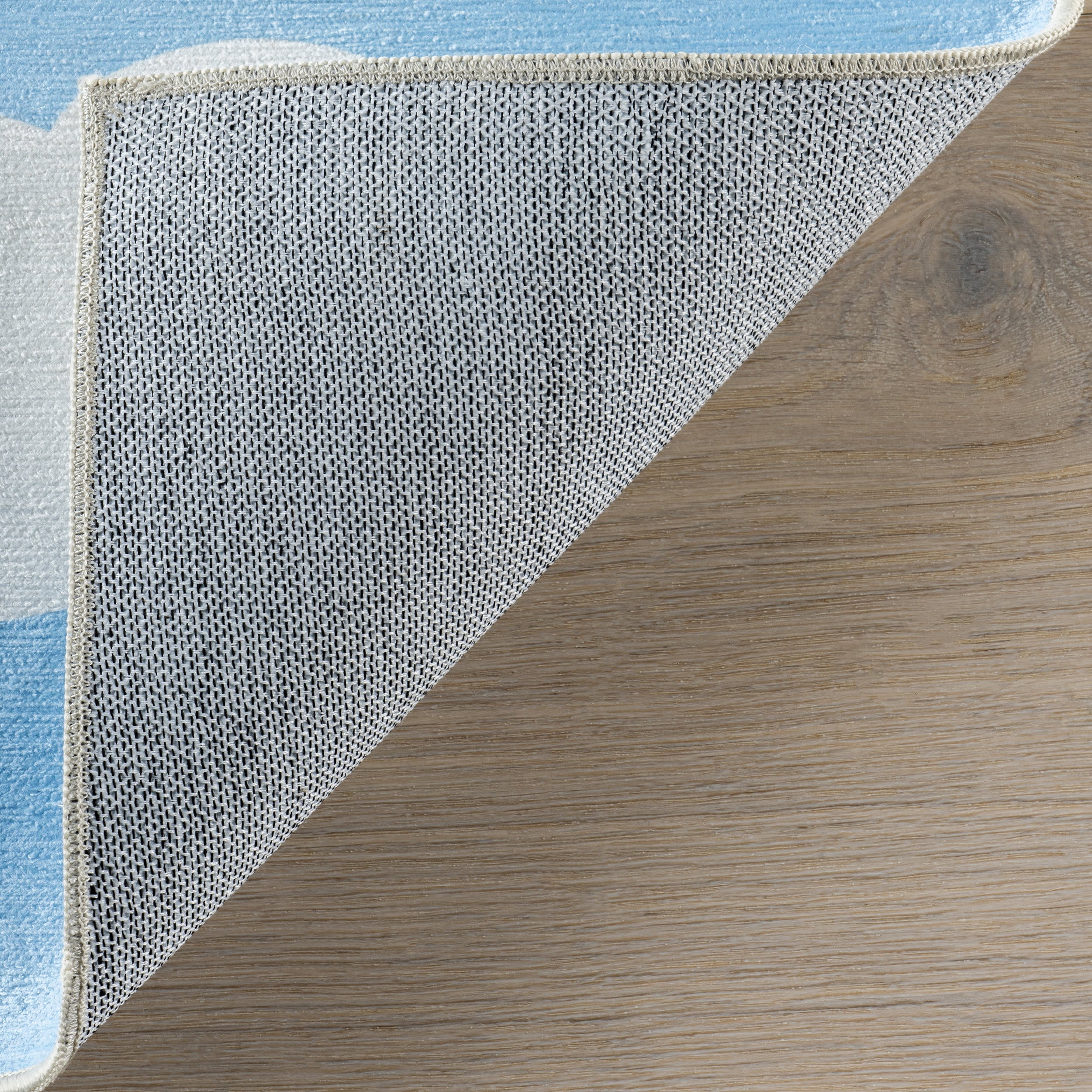 Landon Clouds Kids Spill Proof Washable Rug | Light Blue - Image 7