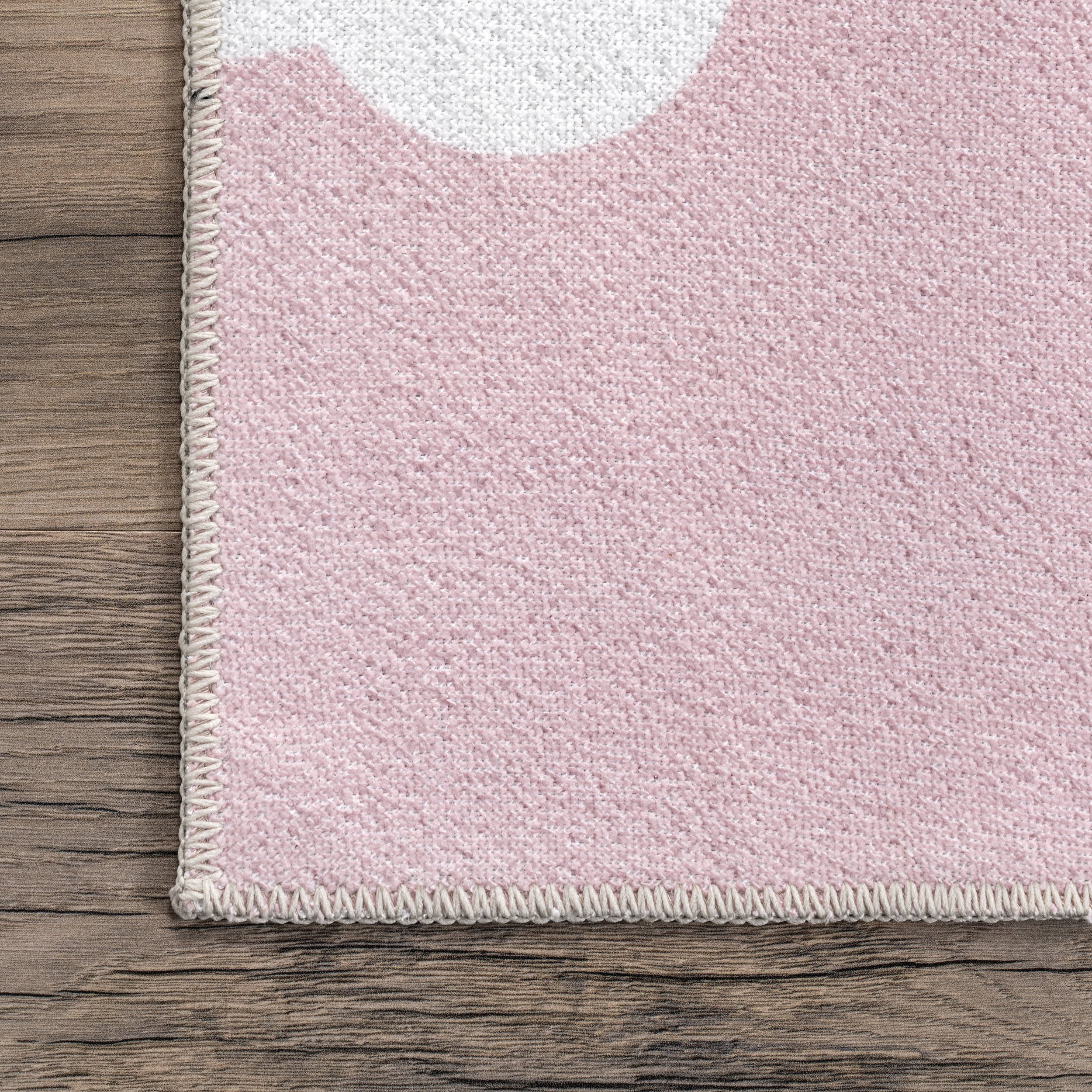 Landon Clouds Kids Washable Rug | Pink - Image 3
