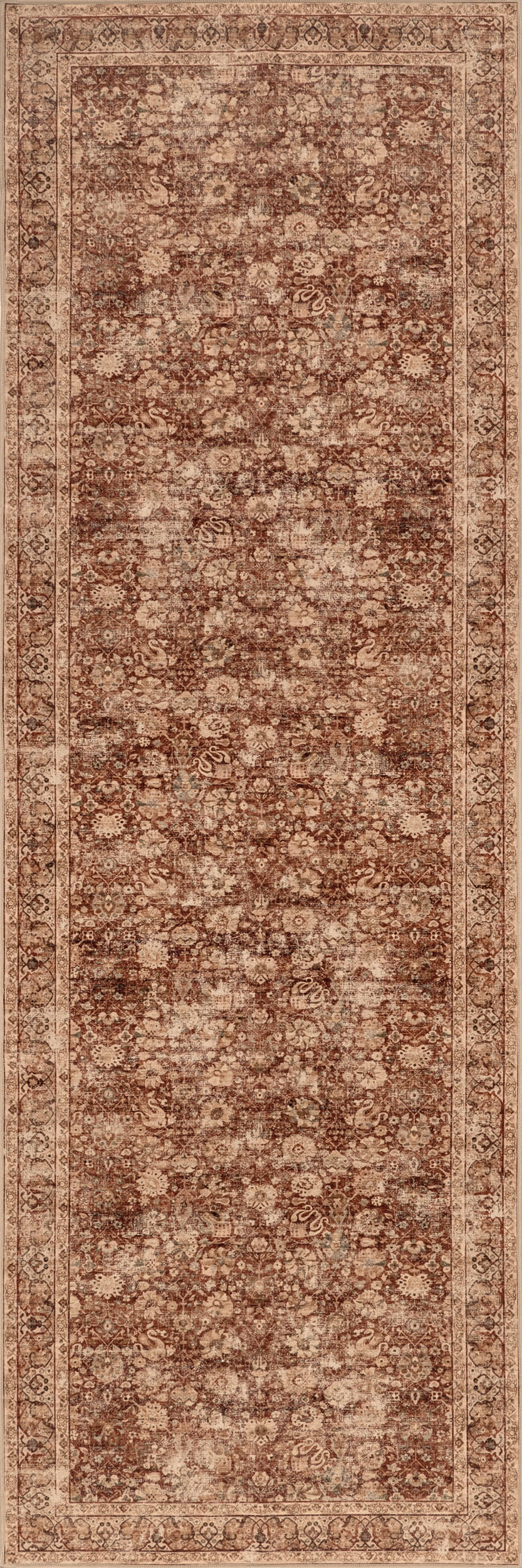 Larissa Abstract Washable Rug | Brick
