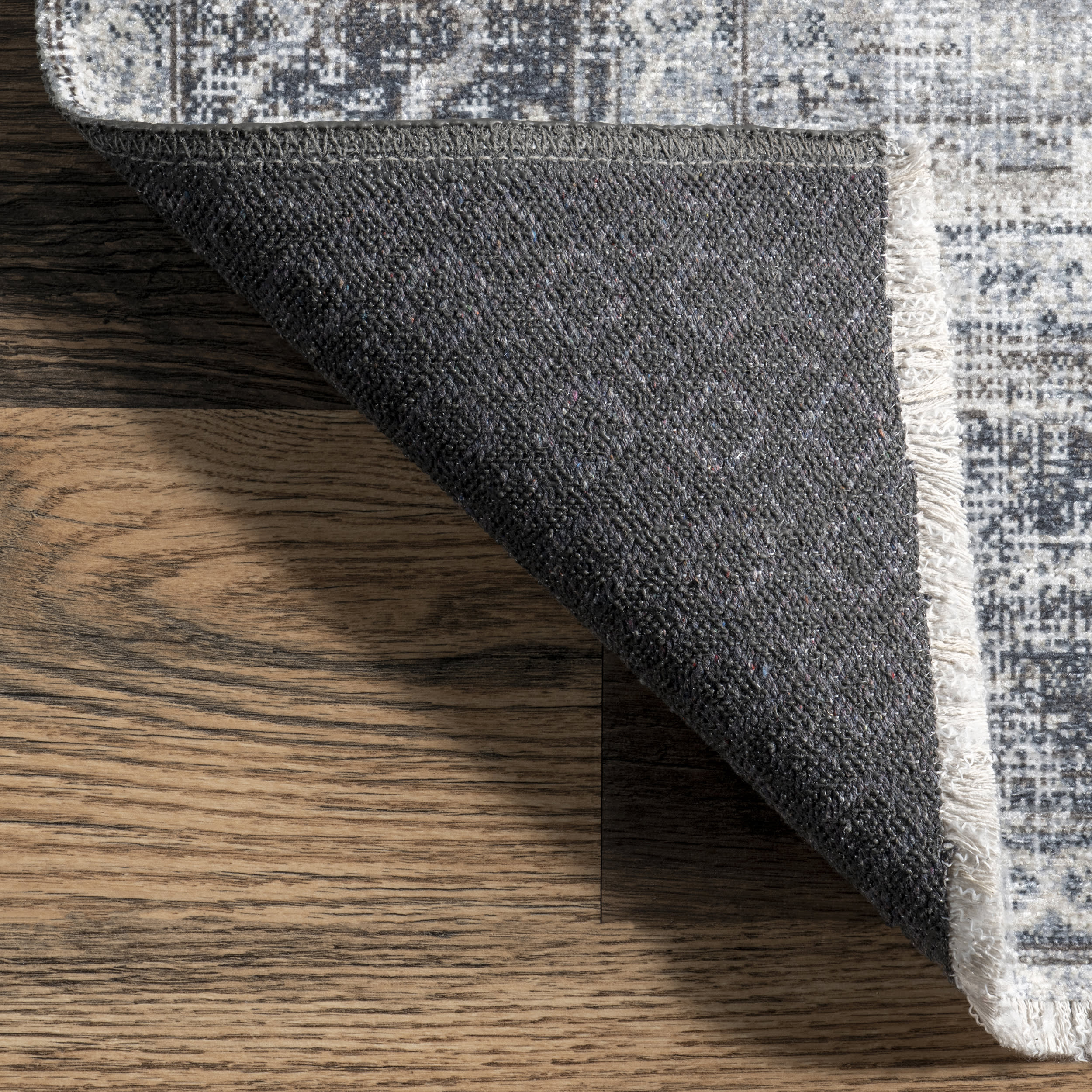 Larkspur Fringed Washable Rug | Light Grey - Image 5