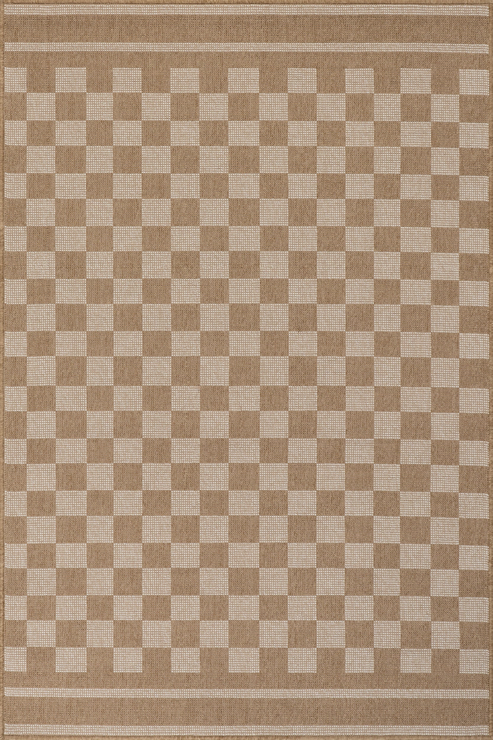 Layali Modern Checkered Indoor/Outdoor Rug | Ivory